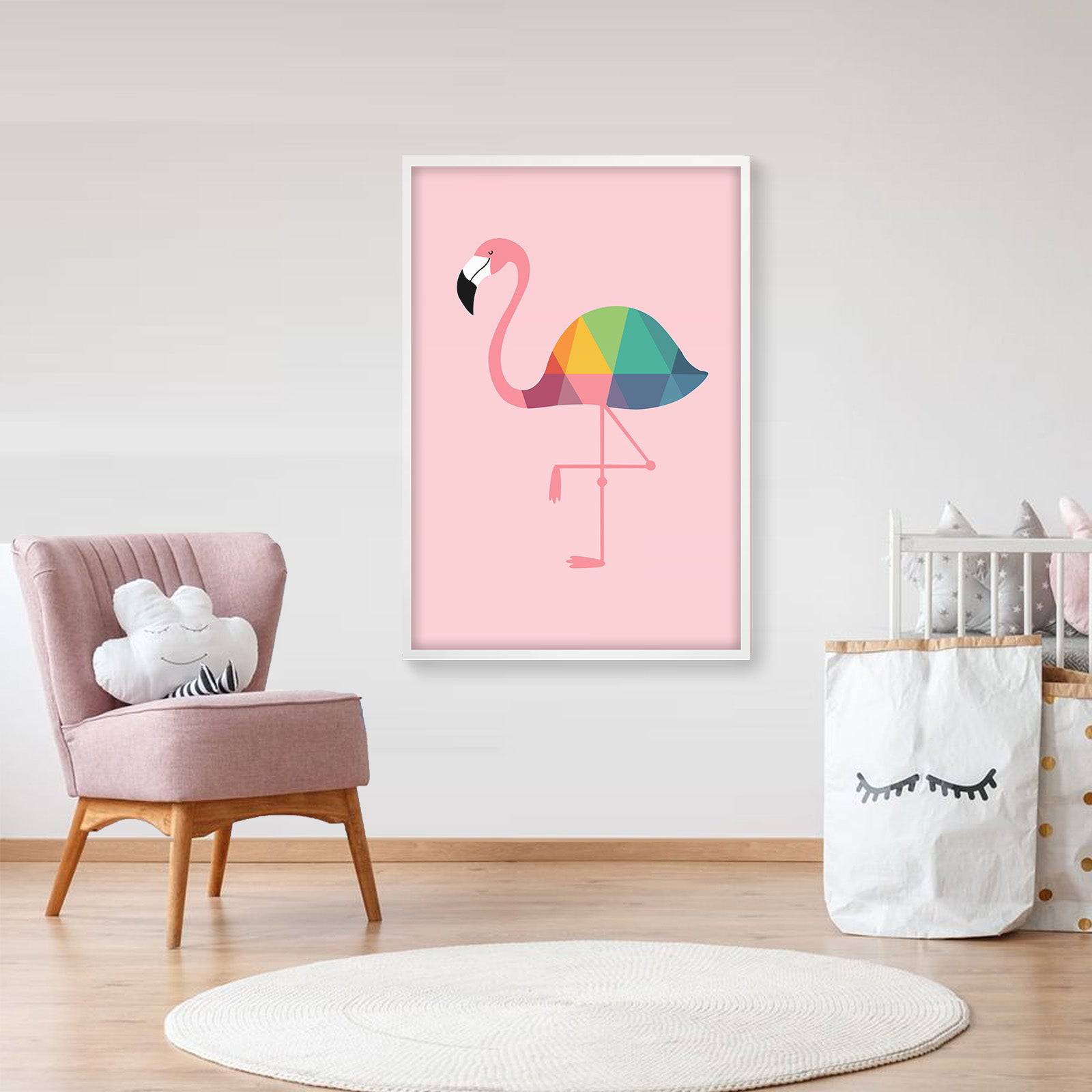 Colorful Flamingo Framed Graphic Art Print Soapr0004 - Paintings - ebarza Furniture UAE | Shop Modern Furniture in Abu Dhabi & Dubai - مفروشات ايبازرا في الامارات | تسوق اثاث عصري وديكورات مميزة في دبي وابوظبي