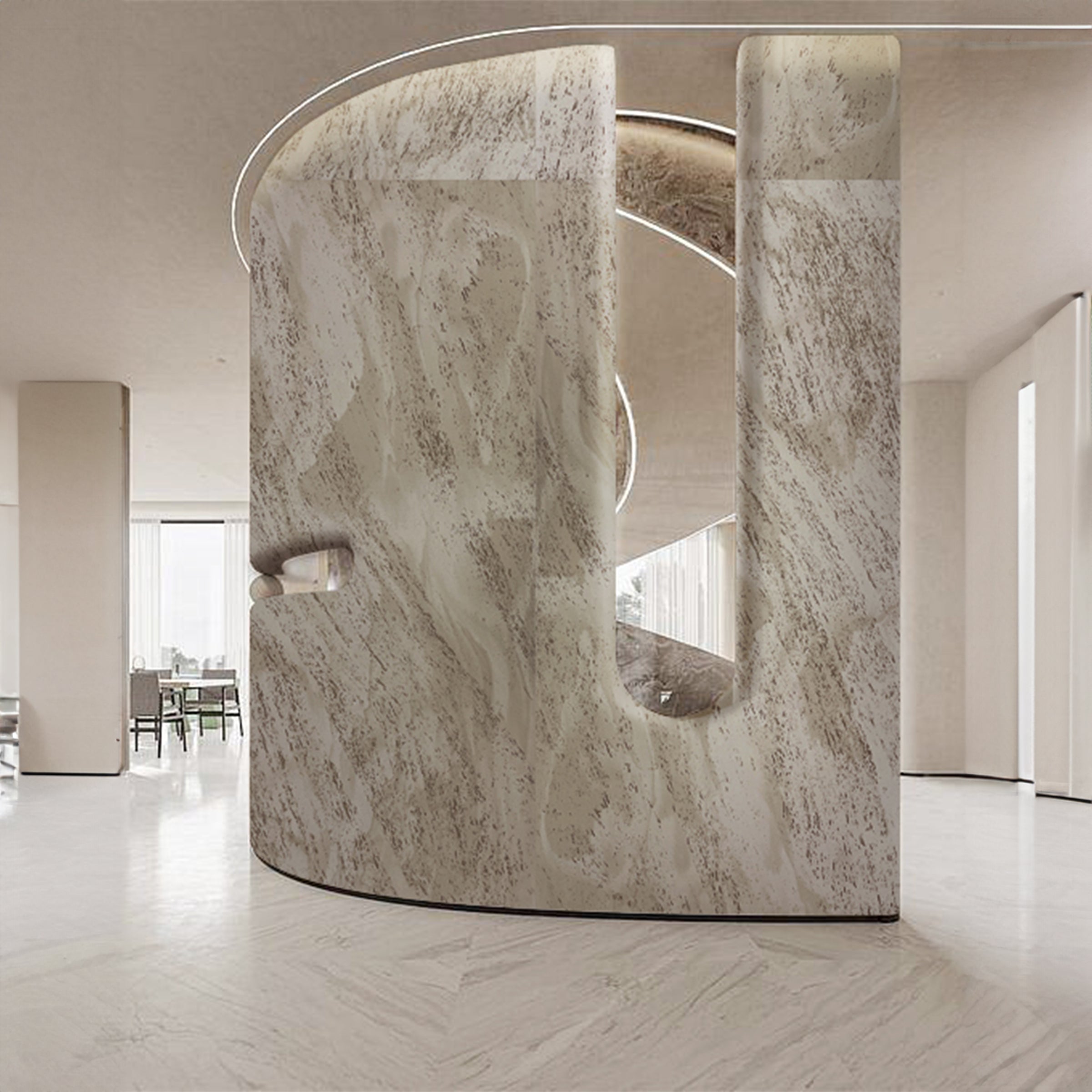 Sample of Flex Stone Cladding Sea Travertin  gradient gray-Sample -  Wall panels samples - ebarza Furniture UAE | Shop Modern Furniture in Abu Dhabi & Dubai - مفروشات ايبازرا في الامارات | تسوق اثاث عصري وديكورات مميزة في دبي وابوظبي