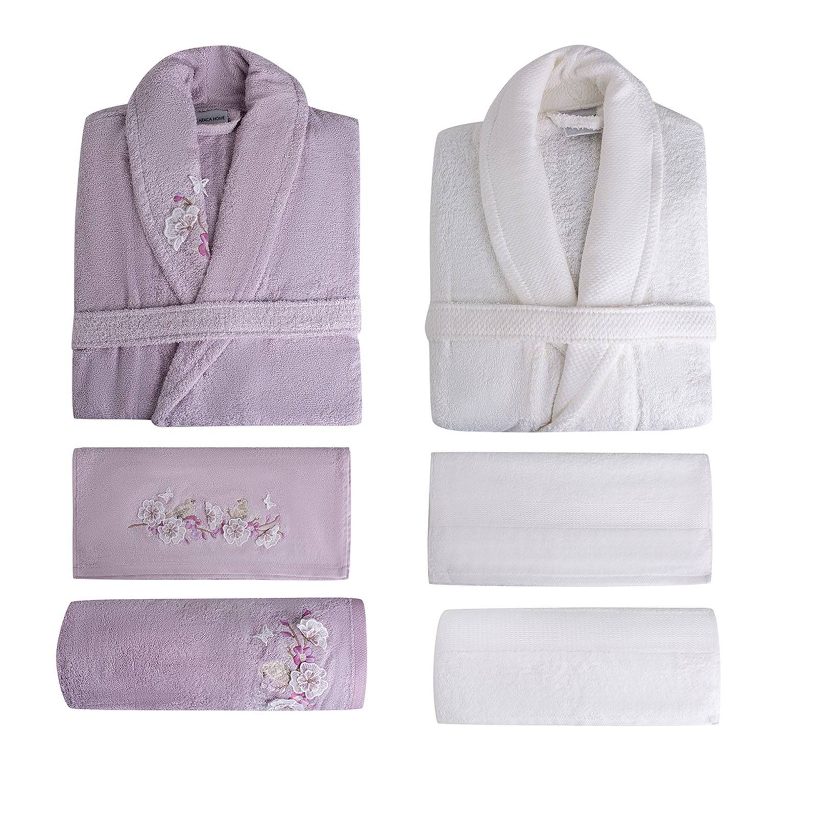 Cordelia 3D Nakisli Set 200.15.01.0053 - Bathrobe Sets - ebarza Furniture UAE | Shop Modern Furniture in Abu Dhabi & Dubai - مفروشات ايبازرا في الامارات | تسوق اثاث عصري وديكورات مميزة في دبي وابوظبي