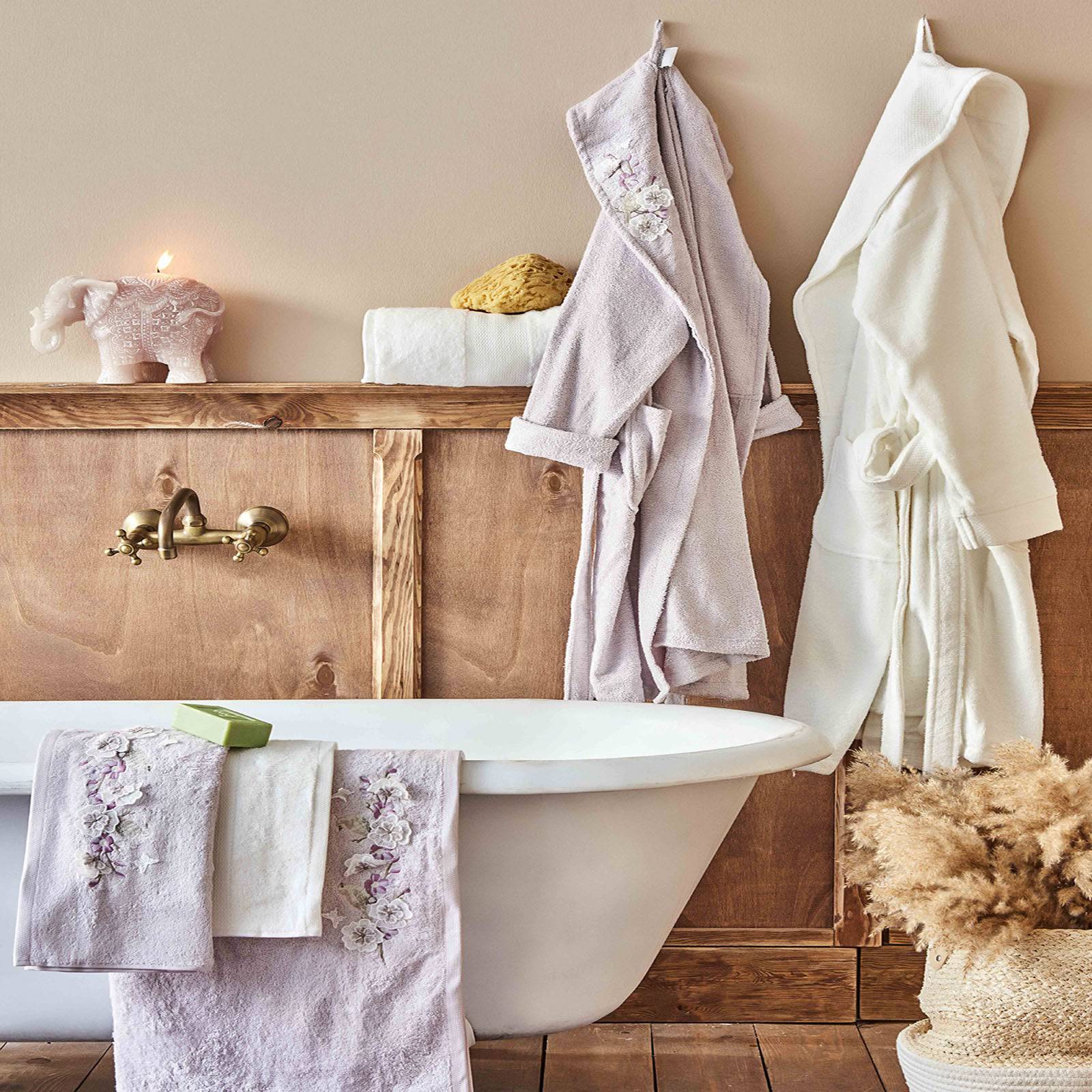 Cordelia 3D Nakisli Set 200.15.01.0053 - Bathrobe Sets - ebarza Furniture UAE | Shop Modern Furniture in Abu Dhabi & Dubai - مفروشات ايبازرا في الامارات | تسوق اثاث عصري وديكورات مميزة في دبي وابوظبي