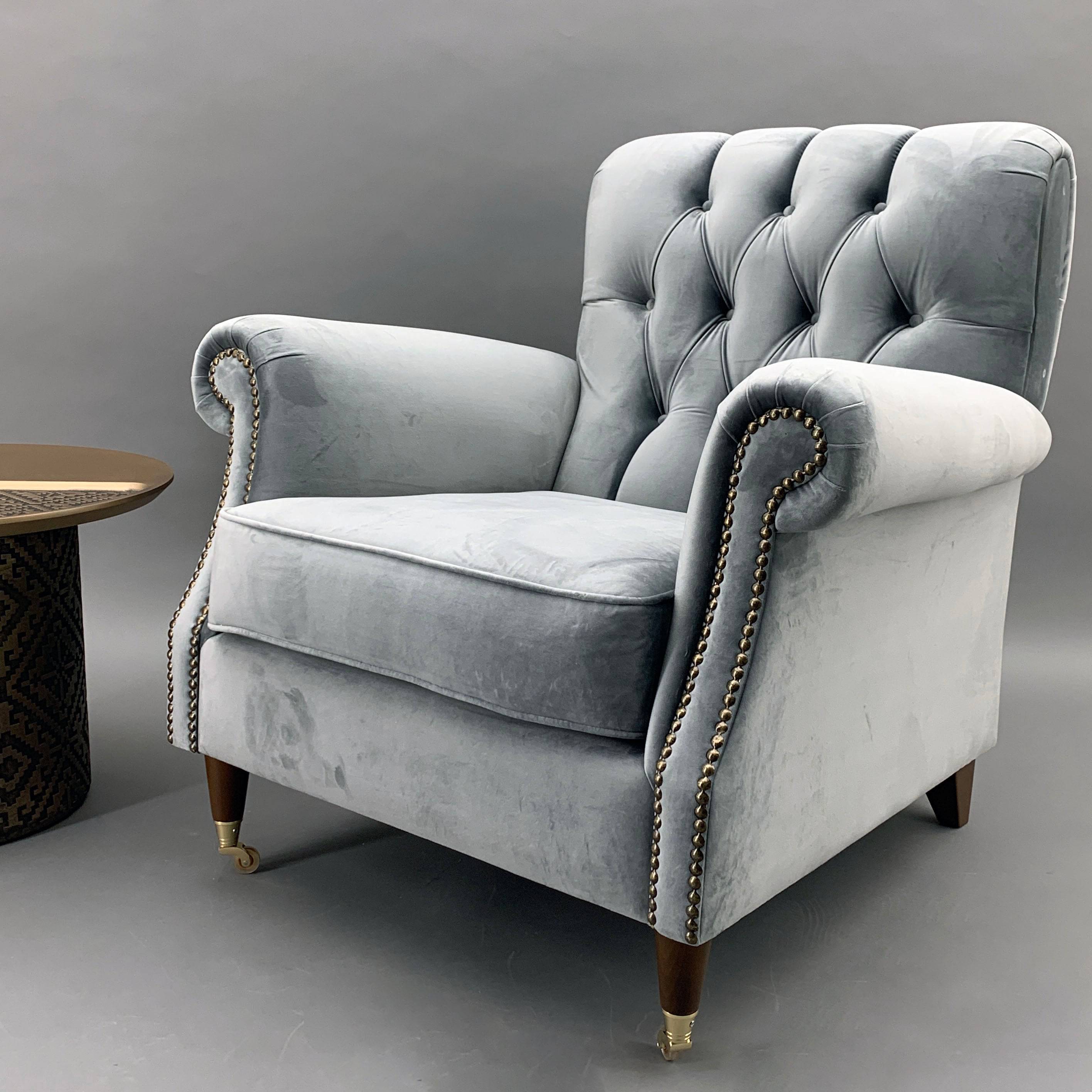 Corleone Armchair Lounge Bergere-Ege20( Cupon Grey ) -  Armchairs - ebarza Furniture UAE | Shop Modern Furniture in Abu Dhabi & Dubai - مفروشات ايبازرا في الامارات | تسوق اثاث عصري وديكورات مميزة في دبي وابوظبي