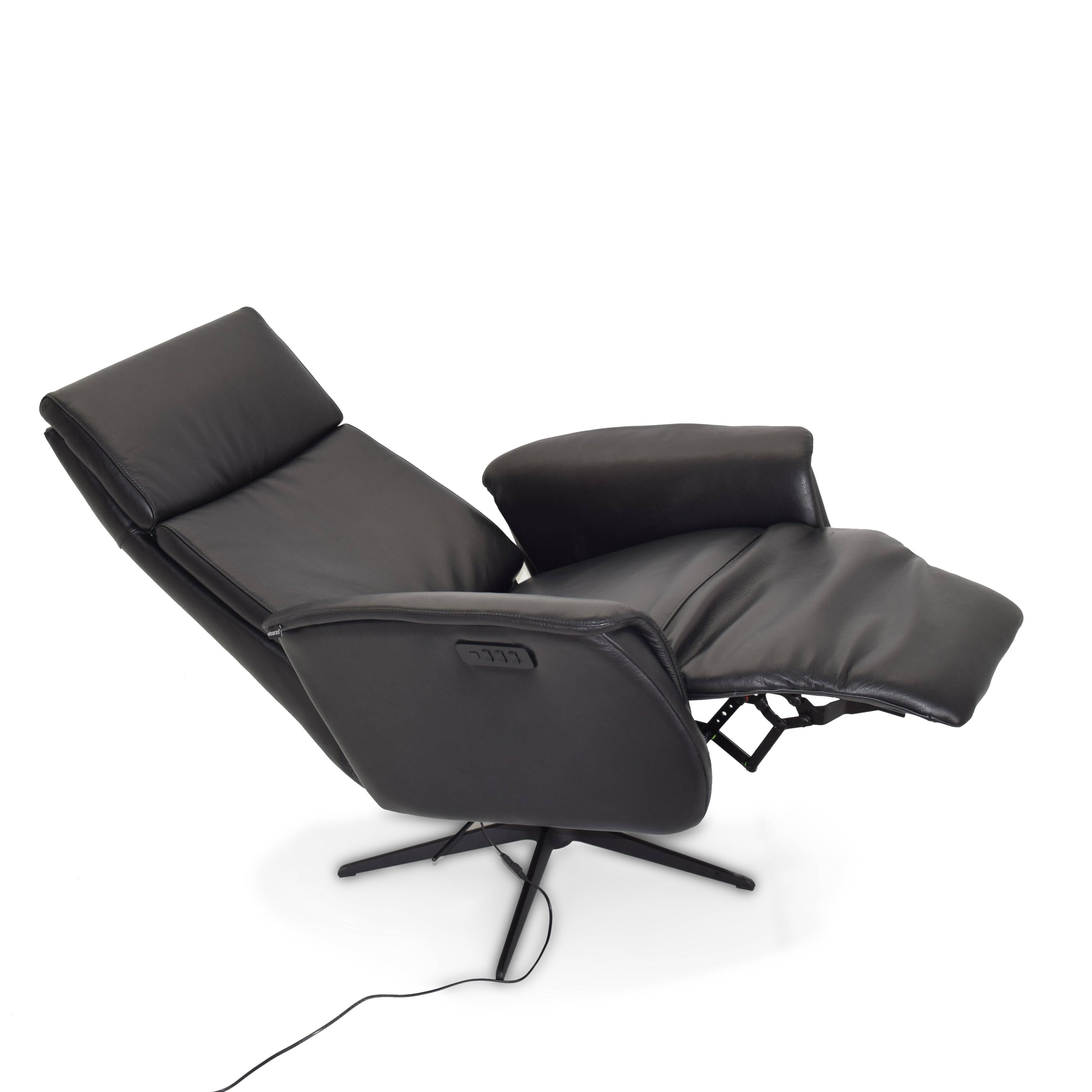 Corvette Relaxing Swivel And Electric Black Recliner Lounge Chair Hkp-8007Mf3El3Gl-Bl-374 -  Lounge Chairs - ebarza Furniture UAE | Shop Modern Furniture in Abu Dhabi & Dubai - مفروشات ايبازرا في الامارات | تسوق اثاث عصري وديكورات مميزة في دبي وابوظبي