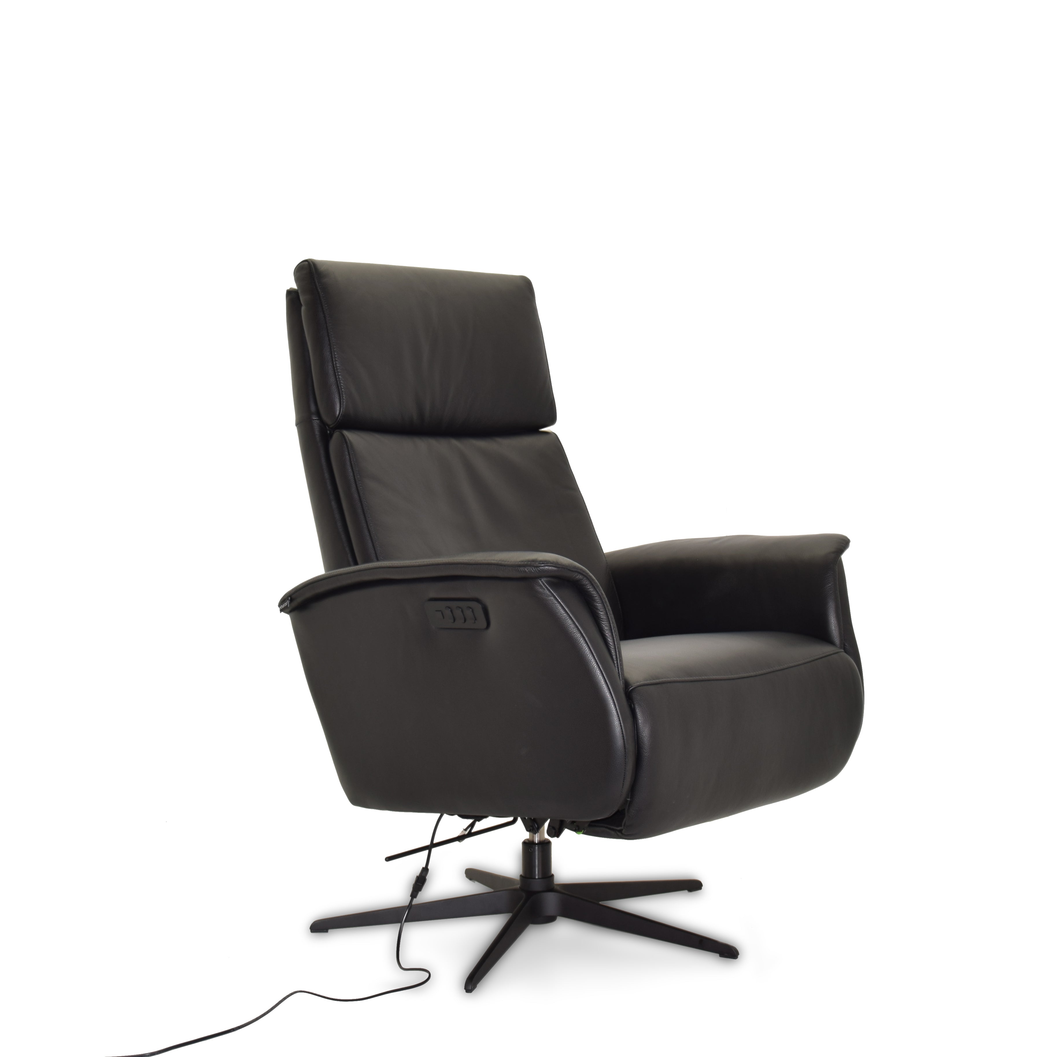Corvette Relaxing Swivel And Electric Black Recliner Lounge Chair Hkp-8007Mf3El3Gl-Bl-374 -  Lounge Chairs - ebarza Furniture UAE | Shop Modern Furniture in Abu Dhabi & Dubai - مفروشات ايبازرا في الامارات | تسوق اثاث عصري وديكورات مميزة في دبي وابوظبي