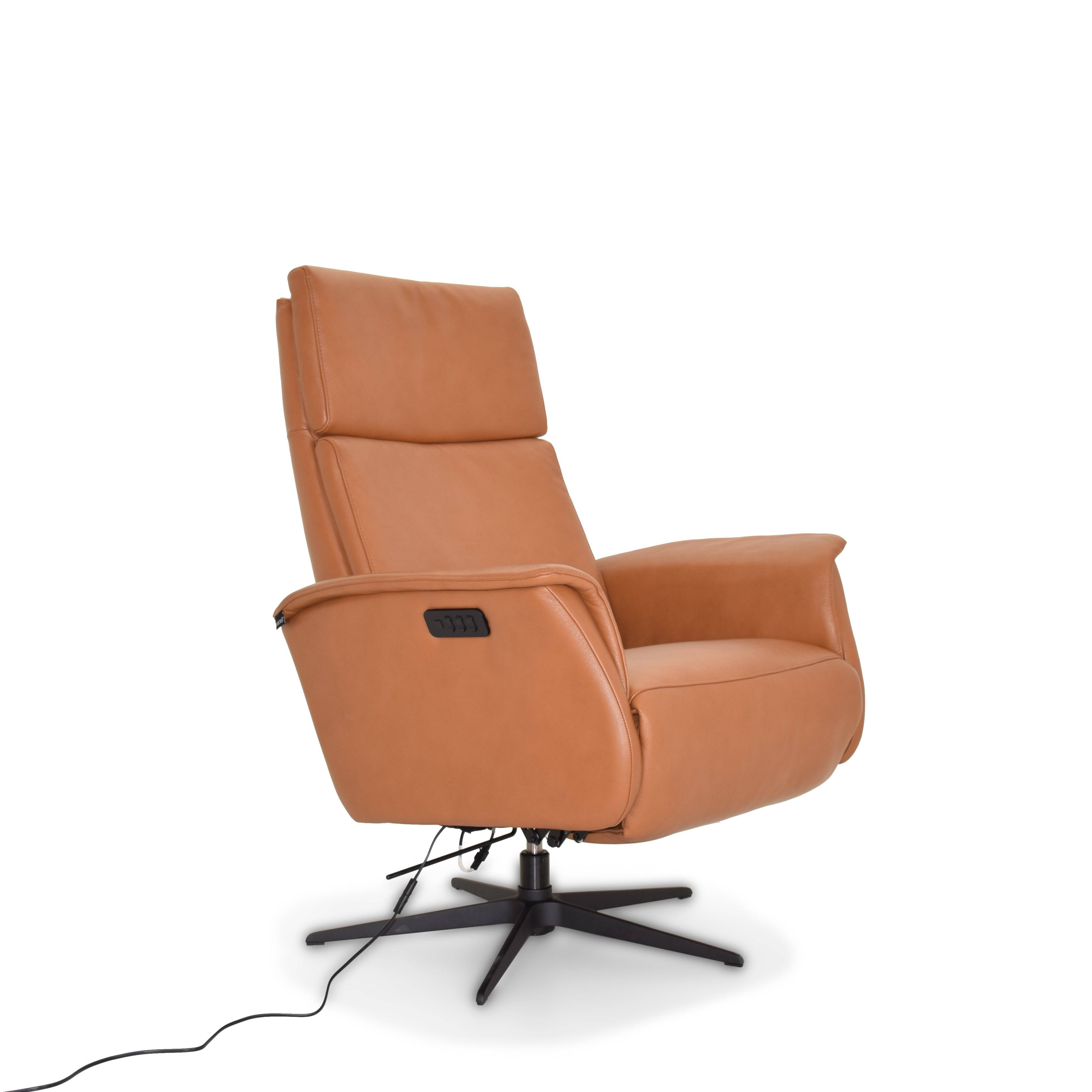 Corvette Relaxing Swivel And Electric Orange Recliner Lounge Chair Hkp-8007Mf3El3Gl-Br-376 -  Lounge Chairs - ebarza Furniture UAE | Shop Modern Furniture in Abu Dhabi & Dubai - مفروشات ايبازرا في الامارات | تسوق اثاث عصري وديكورات مميزة في دبي وابوظبي