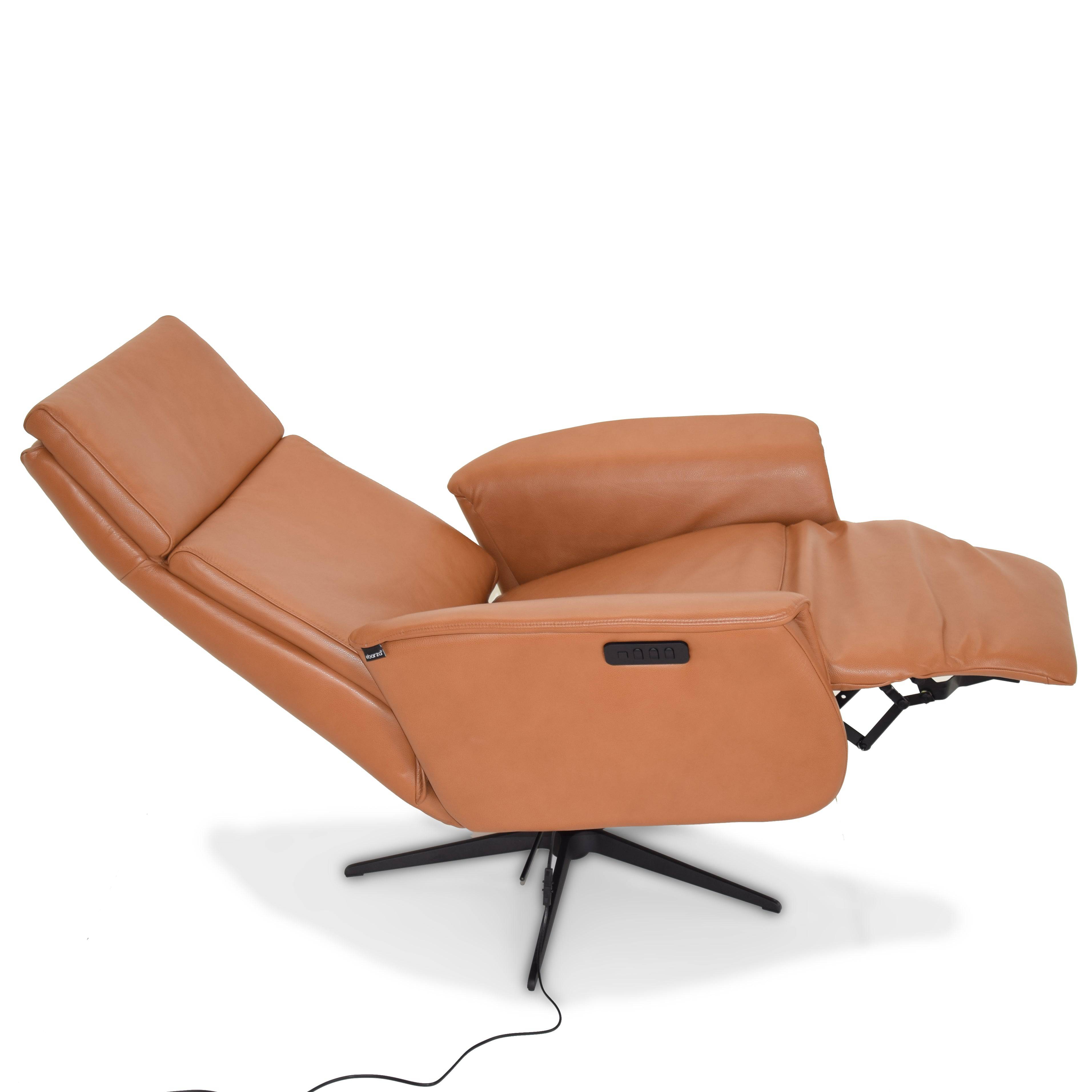 Corvette Relaxing Swivel And Electric Orange Recliner Lounge Chair Hkp-8007Mf3El3Gl-Br-376 -  Lounge Chairs - ebarza Furniture UAE | Shop Modern Furniture in Abu Dhabi & Dubai - مفروشات ايبازرا في الامارات | تسوق اثاث عصري وديكورات مميزة في دبي وابوظبي