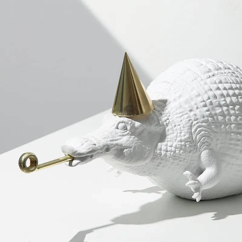 Crocodile Ornaments White Fc-Sz2151B -  Home Decor Figurines - ebarza Furniture UAE | Shop Modern Furniture in Abu Dhabi & Dubai - مفروشات ايبازرا في الامارات | تسوق اثاث عصري وديكورات مميزة في دبي وابوظبي