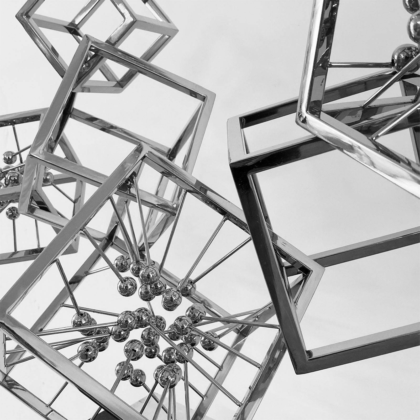 Cubes Handcrafted Stainless Steel Artwork Bj2020040 -  Artwork - ebarza Furniture UAE | Shop Modern Furniture in Abu Dhabi & Dubai - مفروشات ايبازرا في الامارات | تسوق اثاث عصري وديكورات مميزة في دبي وابوظبي