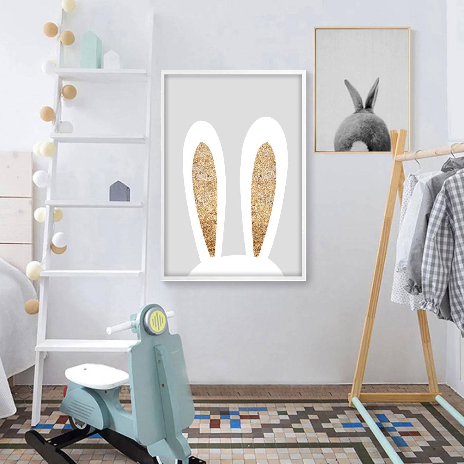 Cute Rabbit Framed Graphic Art Print Soapr0002 - Paintings - ebarza Furniture UAE | Shop Modern Furniture in Abu Dhabi & Dubai - مفروشات ايبازرا في الامارات | تسوق اثاث عصري وديكورات مميزة في دبي وابوظبي