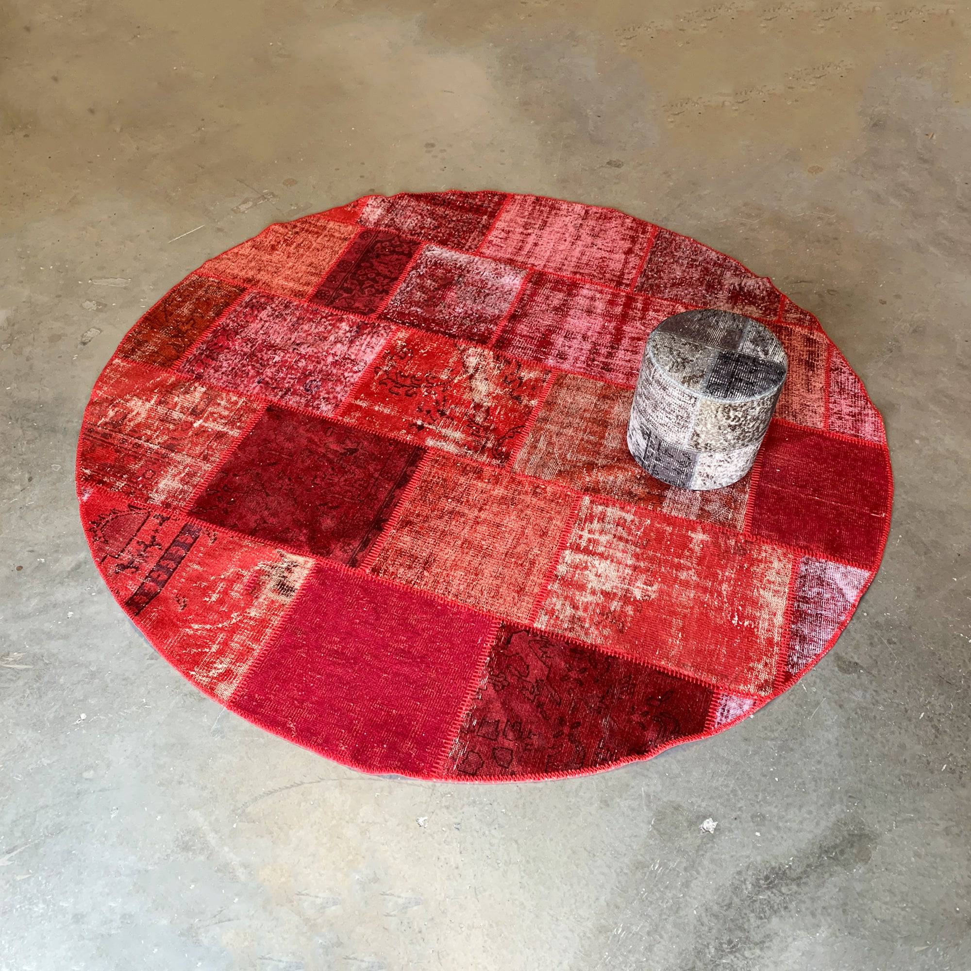 D 250Cm Hali X-Bursa Handmade Over Dyed Round Rug Pw072 -  Rugs - ebarza Furniture UAE | Shop Modern Furniture in Abu Dhabi & Dubai - مفروشات ايبازرا في الامارات | تسوق اثاث عصري وديكورات مميزة في دبي وابوظبي