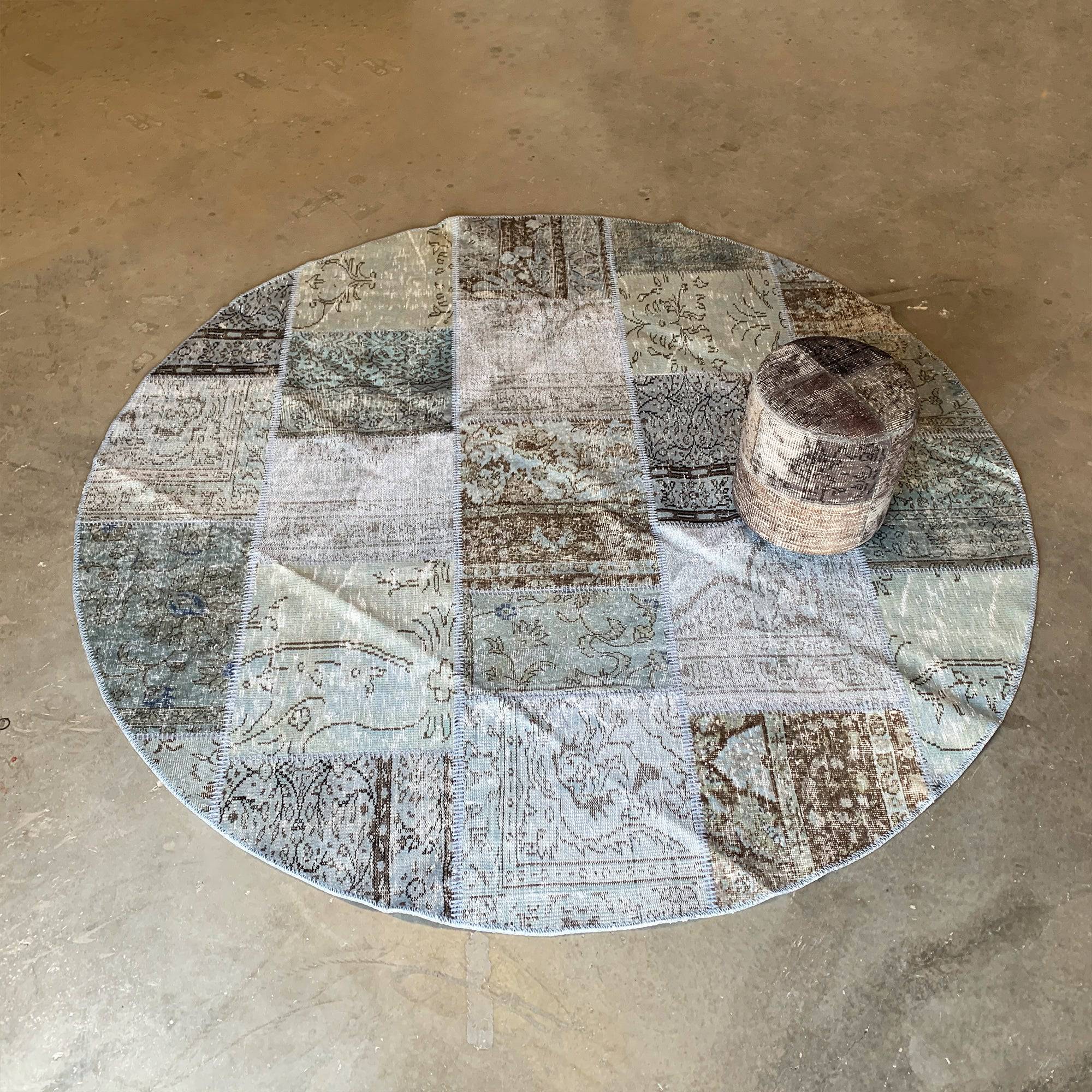 D 250Cm Hali X-Bursa Handmade Over Dyed Round Rug Pw078 -  Rugs - ebarza Furniture UAE | Shop Modern Furniture in Abu Dhabi & Dubai - مفروشات ايبازرا في الامارات | تسوق اثاث عصري وديكورات مميزة في دبي وابوظبي