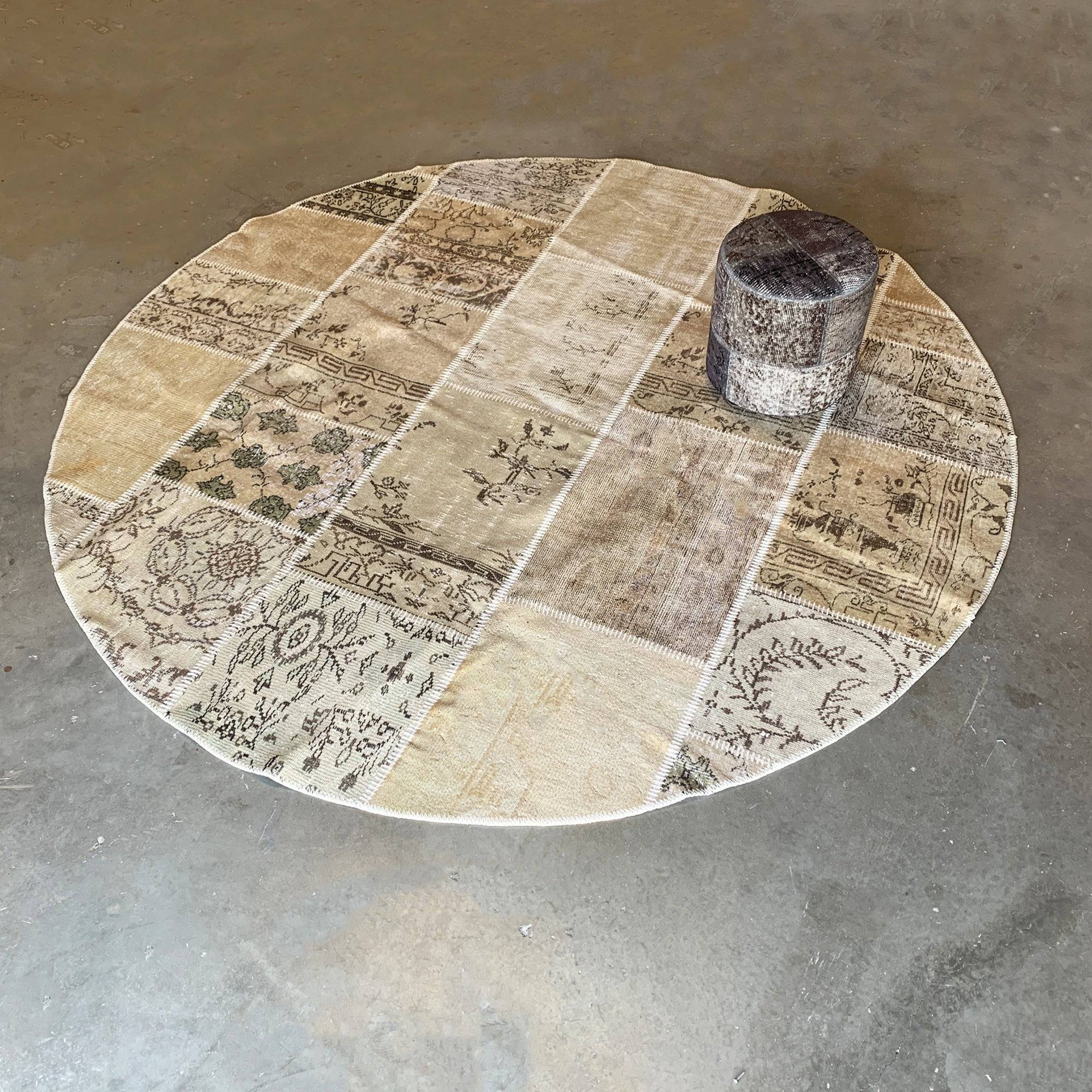 D 250Cm Hali X-Bursa Handmade Over Dyed Round Rug Pw080 -  Rugs - ebarza Furniture UAE | Shop Modern Furniture in Abu Dhabi & Dubai - مفروشات ايبازرا في الامارات | تسوق اثاث عصري وديكورات مميزة في دبي وابوظبي