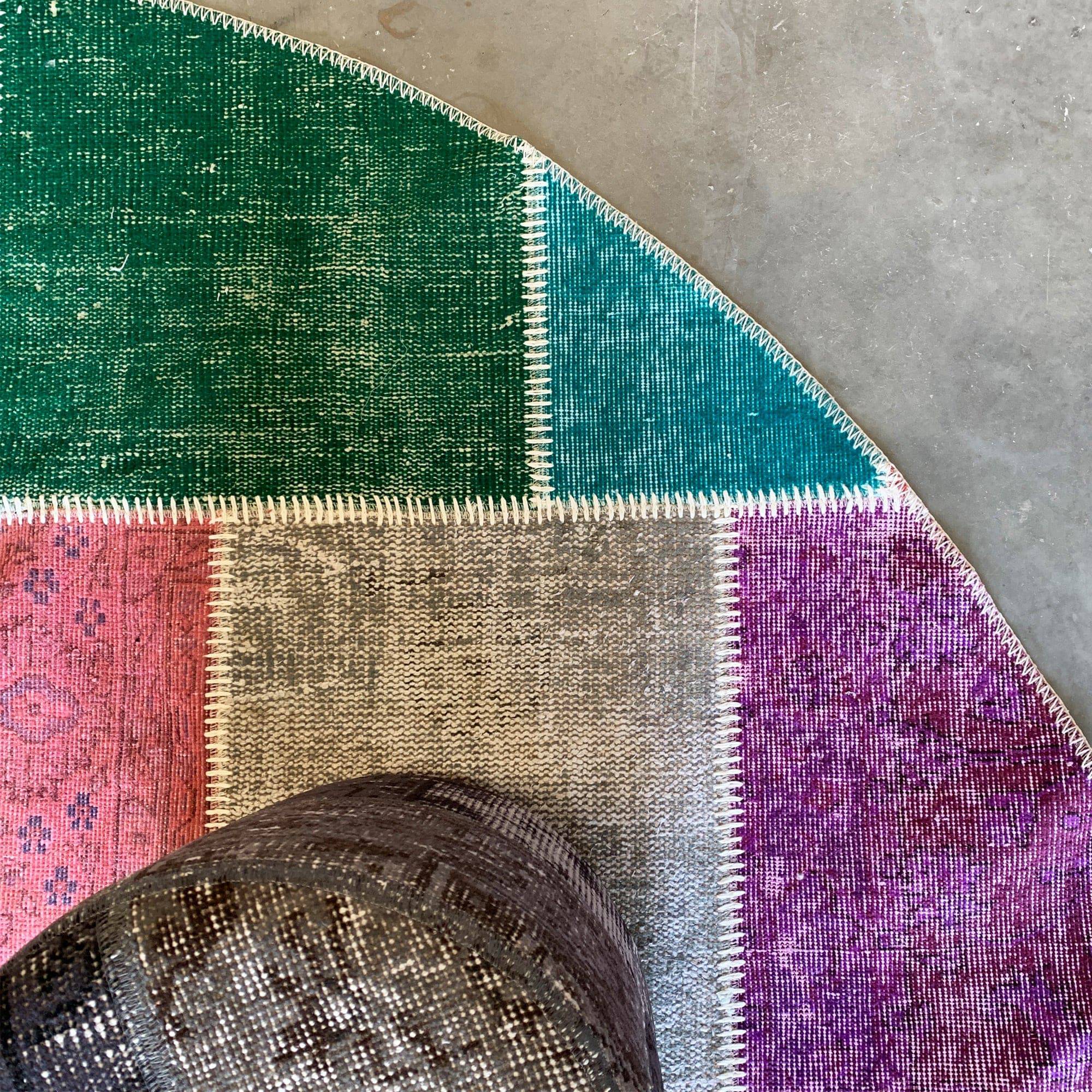 D 250Cm Hali X-Bursa Handmade Over Dyed Round Rug Pw114 -  Rugs - ebarza Furniture UAE | Shop Modern Furniture in Abu Dhabi & Dubai - مفروشات ايبازرا في الامارات | تسوق اثاث عصري وديكورات مميزة في دبي وابوظبي