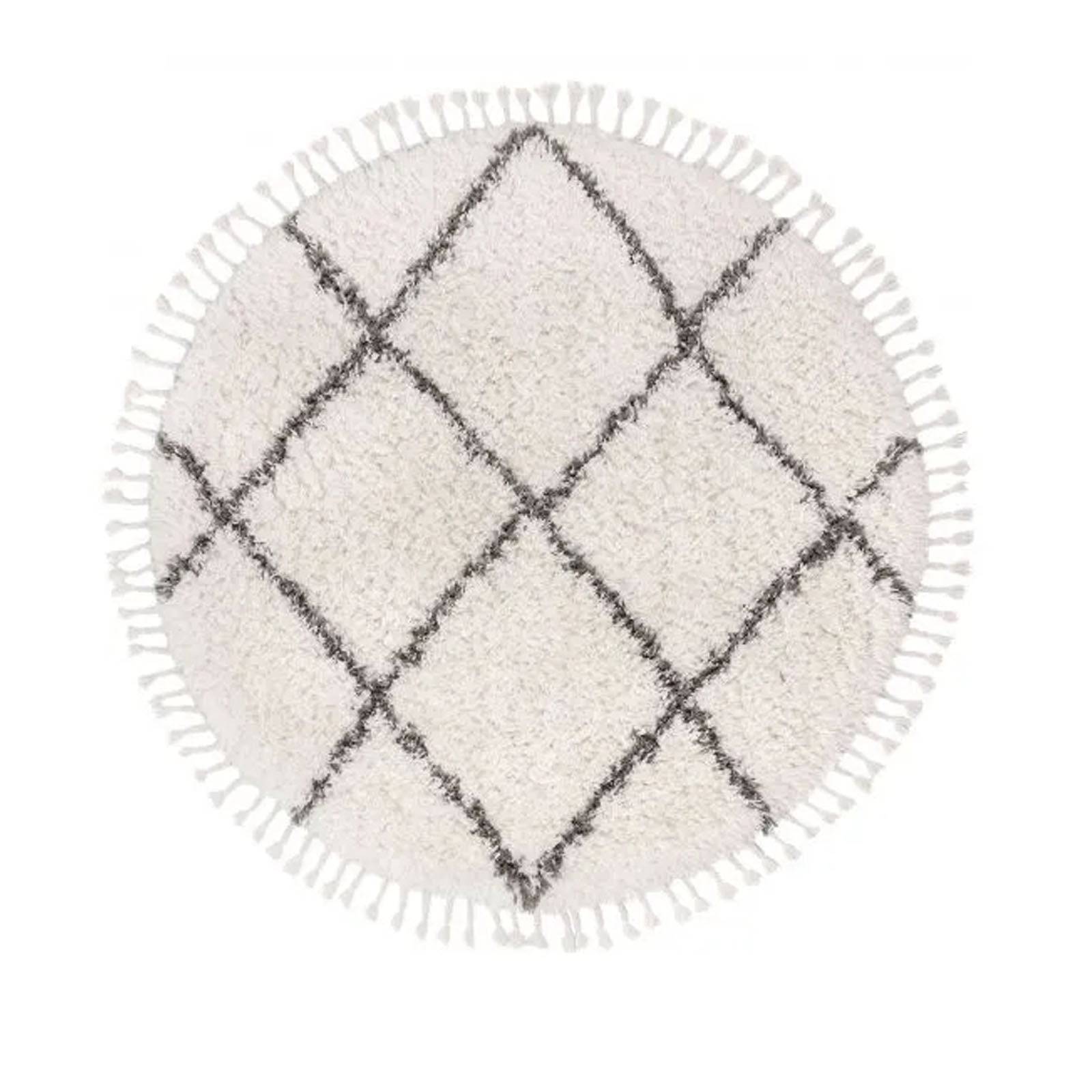 D100 Cm Round Handmade Wool Rug Jh-2710-Ivory-100 - Rugs - ebarza Furniture UAE | Shop Modern Furniture in Abu Dhabi & Dubai - مفروشات ايبازرا في الامارات | تسوق اثاث عصري وديكورات مميزة في دبي وابوظبي