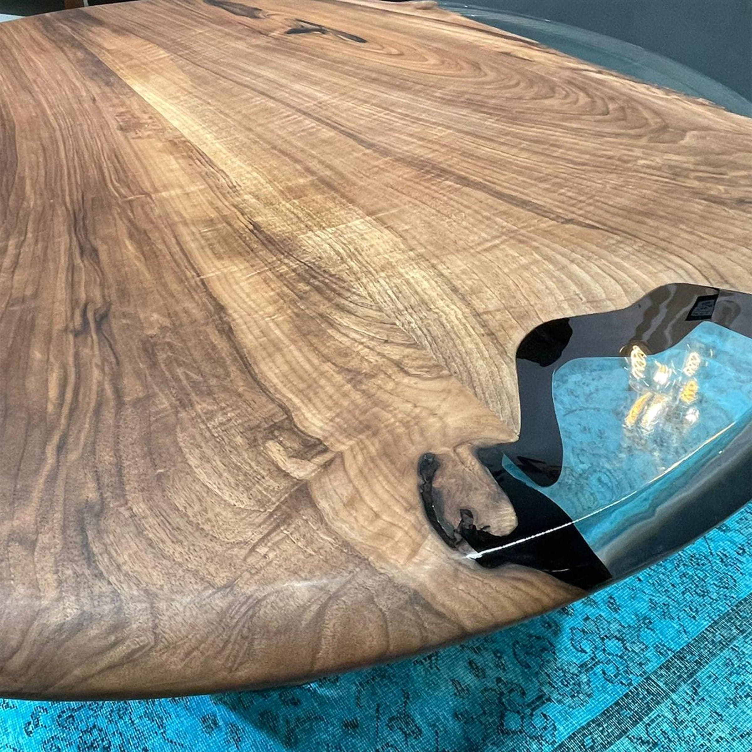 D140Cm Live Edge Resin Dining Table Top Sancround140 - Table Tops - ebarza Furniture UAE | Shop Modern Furniture in Abu Dhabi & Dubai - مفروشات ايبازرا في الامارات | تسوق اثاث عصري وديكورات مميزة في دبي وابوظبي