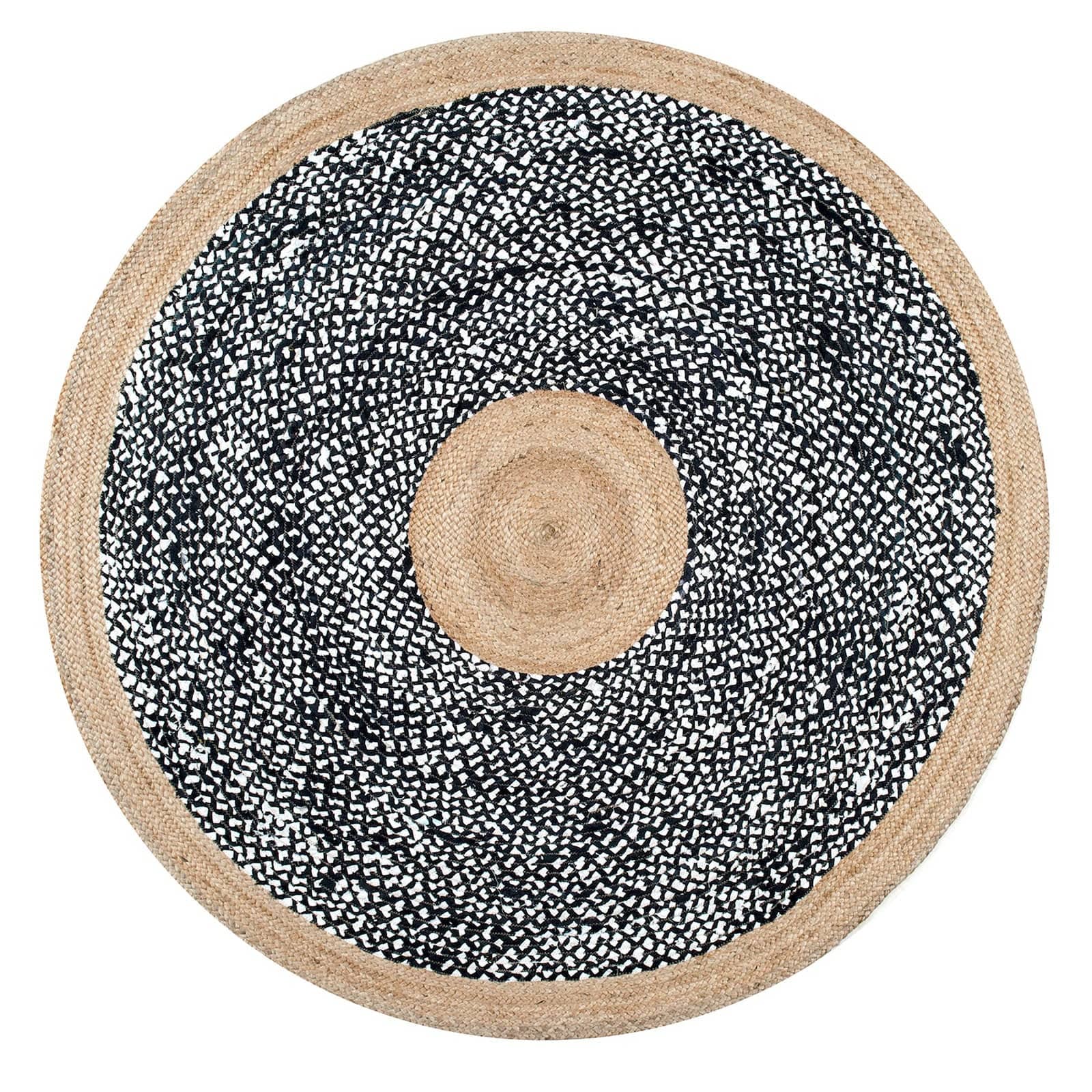 D150 Cm Braided Round Handmade Wool Rug Jh-2350-L - Rugs - ebarza Furniture UAE | Shop Modern Furniture in Abu Dhabi & Dubai - مفروشات ايبازرا في الامارات | تسوق اثاث عصري وديكورات مميزة في دبي وابوظبي