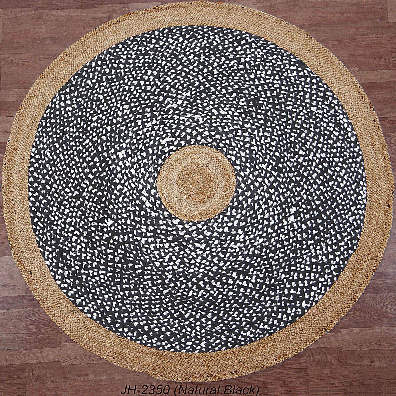 D150 Cm Braided Round Handmade Wool Rug Jh-2350-L - Rugs - ebarza Furniture UAE | Shop Modern Furniture in Abu Dhabi & Dubai - مفروشات ايبازرا في الامارات | تسوق اثاث عصري وديكورات مميزة في دبي وابوظبي