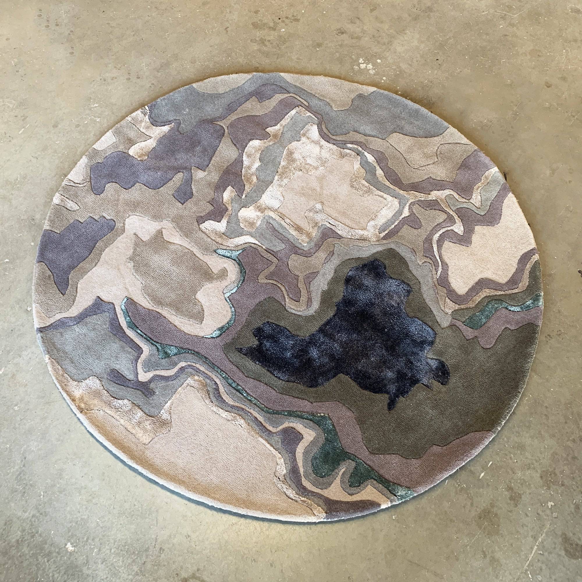 D150 Cm Handmade Wool Rug Jh-20728 Round - Rugs - ebarza Furniture UAE | Shop Modern Furniture in Abu Dhabi & Dubai - مفروشات ايبازرا في الامارات | تسوق اثاث عصري وديكورات مميزة في دبي وابوظبي