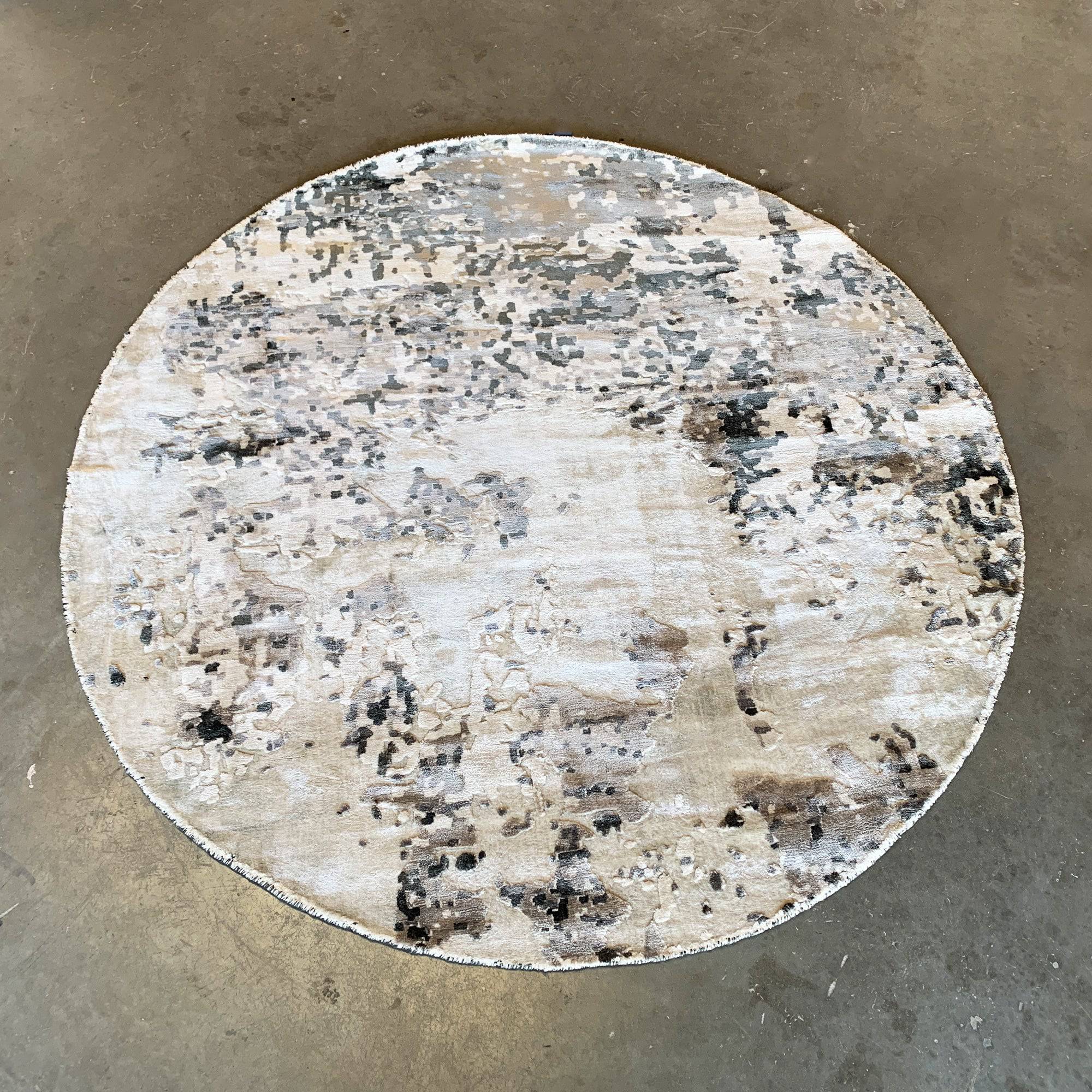 D150 Cm Handmade Wool Rug Jh-20733 Round - Rugs - ebarza Furniture UAE | Shop Modern Furniture in Abu Dhabi & Dubai - مفروشات ايبازرا في الامارات | تسوق اثاث عصري وديكورات مميزة في دبي وابوظبي