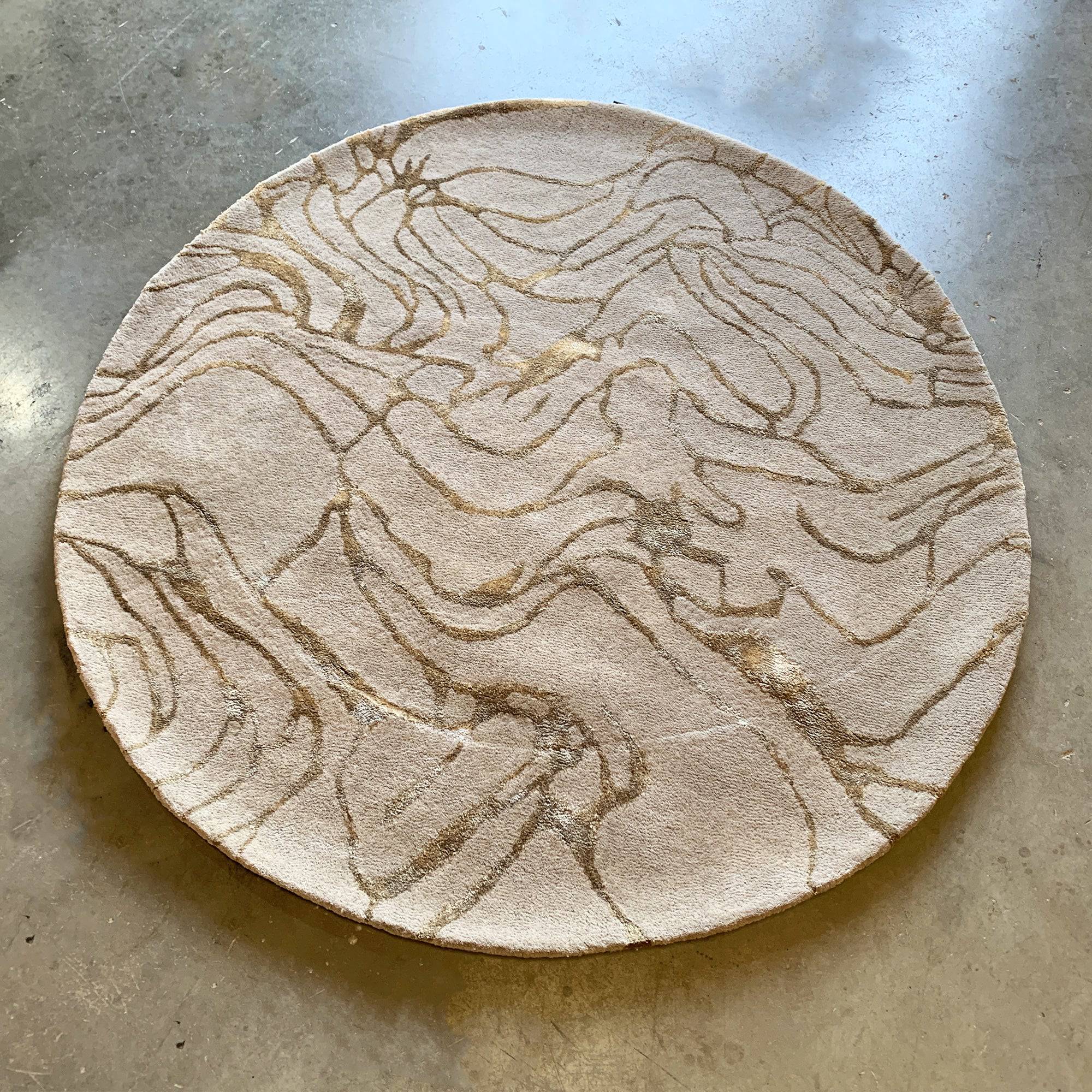 D150 Cm Handmade Wool Rug Jh-20736 Round - Rugs - ebarza Furniture UAE | Shop Modern Furniture in Abu Dhabi & Dubai - مفروشات ايبازرا في الامارات | تسوق اثاث عصري وديكورات مميزة في دبي وابوظبي