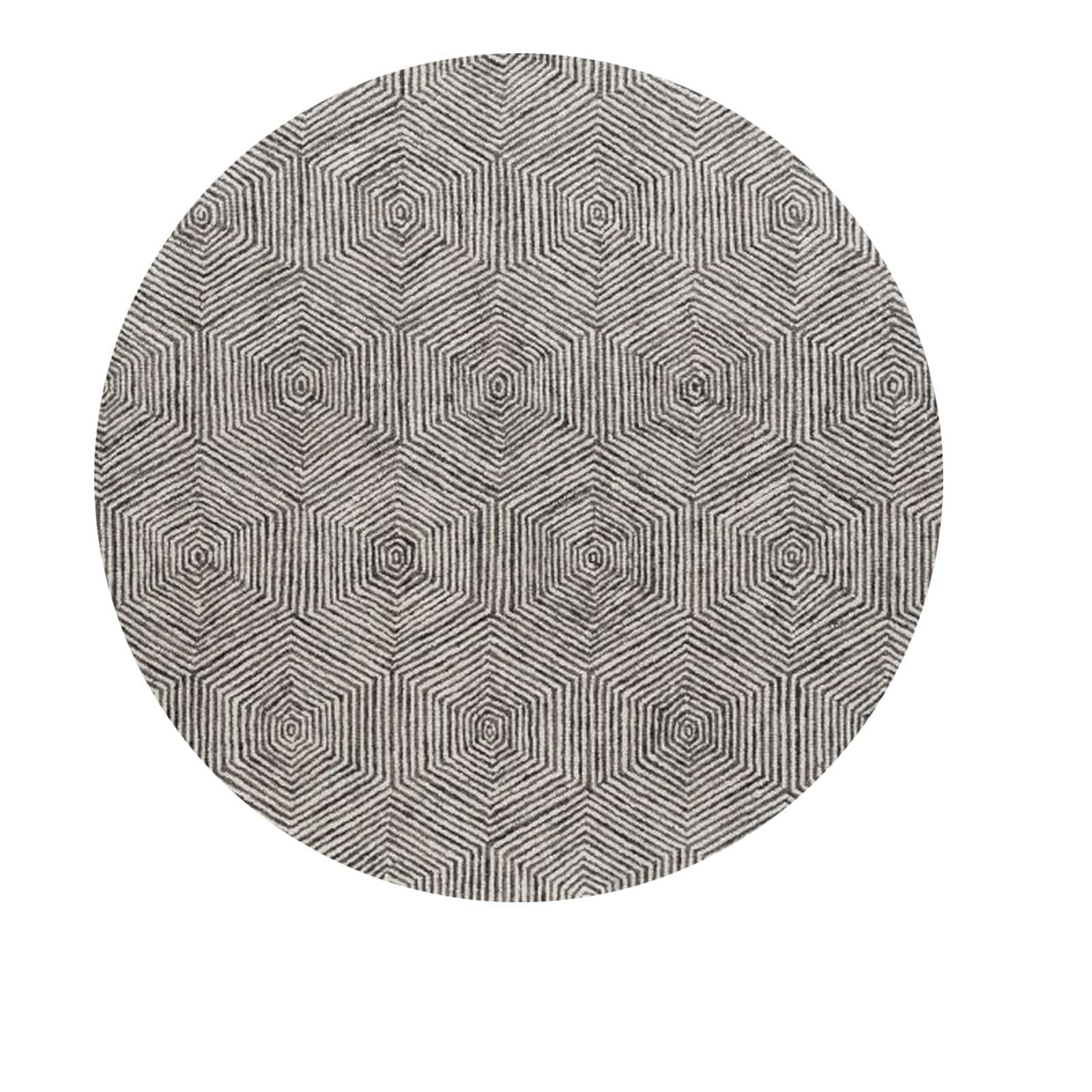 D150 Cm Handmade Wool Rug Warta-Wt-05-White-Round150 - Rugs - ebarza Furniture UAE | Shop Modern Furniture in Abu Dhabi & Dubai - مفروشات ايبازرا في الامارات | تسوق اثاث عصري وديكورات مميزة في دبي وابوظبي