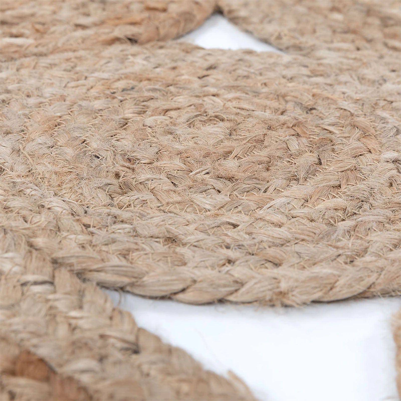 D275 Cm Braided Round Handmade Wool Rug Jute Jh-2696 - Rugs - ebarza Furniture UAE | Shop Modern Furniture in Abu Dhabi & Dubai - مفروشات ايبازرا في الامارات | تسوق اثاث عصري وديكورات مميزة في دبي وابوظبي