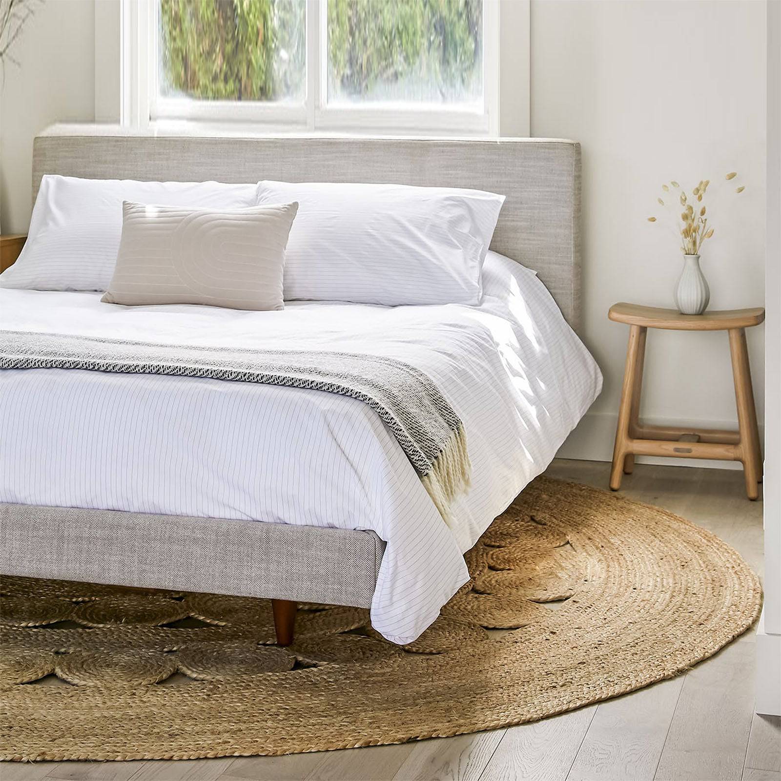 D275 Cm Braided Round Handmade Wool Rug Jute Jh-2696 - Rugs - ebarza Furniture UAE | Shop Modern Furniture in Abu Dhabi & Dubai - مفروشات ايبازرا في الامارات | تسوق اثاث عصري وديكورات مميزة في دبي وابوظبي