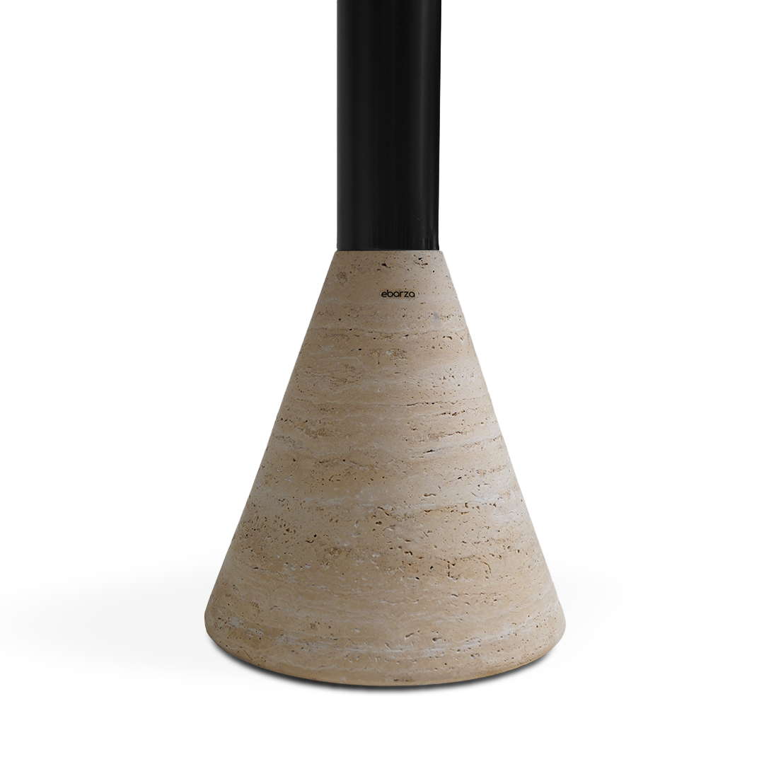 Madrid Travertine Marble Bar Table ST8644-60B-Gun black - Bar Tables - ebarza Furniture UAE | Shop Modern Furniture in Abu Dhabi & Dubai - مفروشات ايبازرا في الامارات | تسوق اثاث عصري وديكورات مميزة في دبي وابوظبي