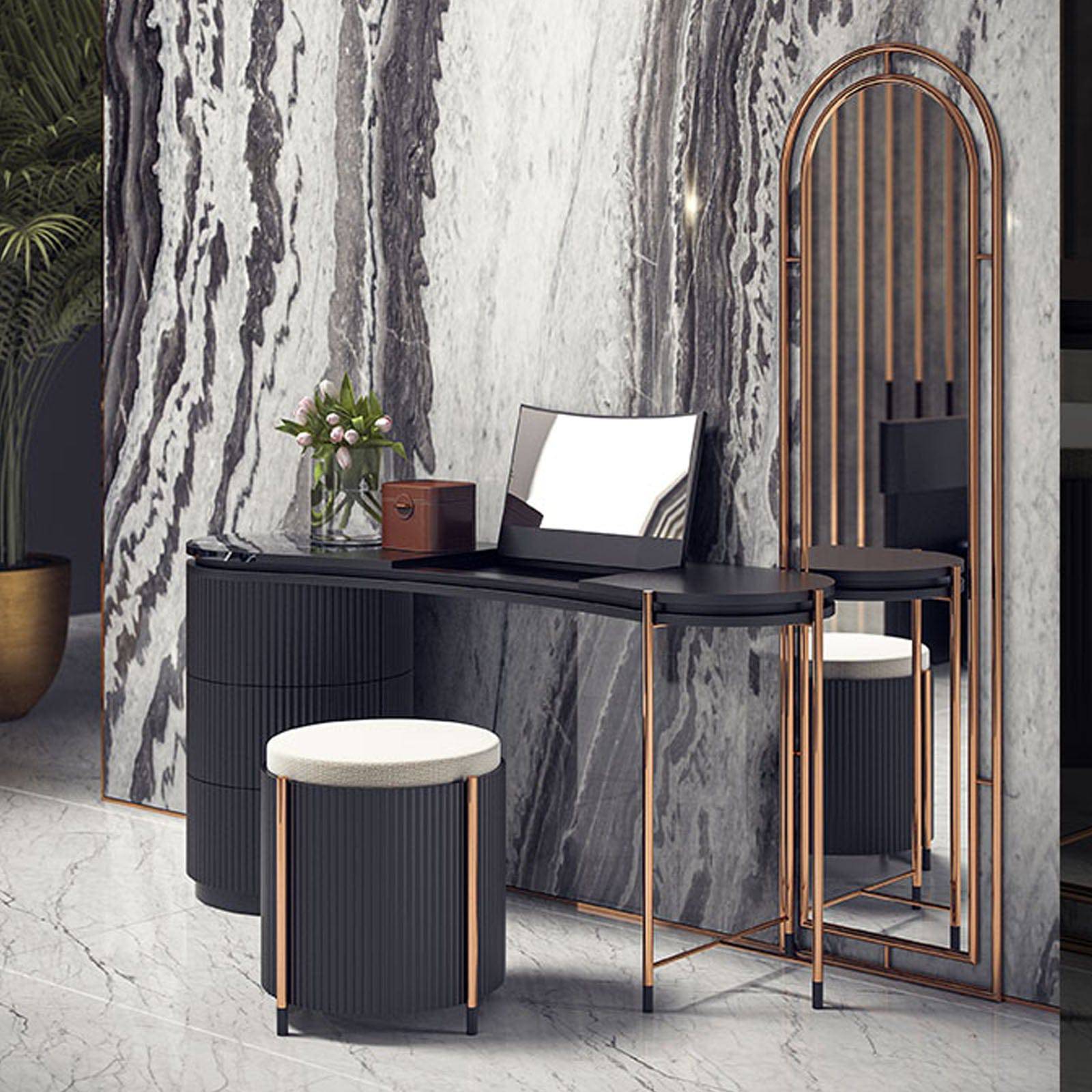 Display Item - Dali Marble Dresser + Mirror Nakheel - DISPLAY ITEM - ebarza Furniture UAE | Shop Modern Furniture in Abu Dhabi & Dubai - مفروشات ايبازرا في الامارات | تسوق اثاث عصري وديكورات مميزة في دبي وابوظبي