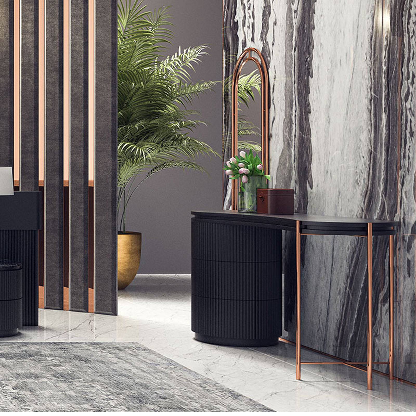 Display Item - Dali Marble Dresser + Mirror Nakheel - DISPLAY ITEM - ebarza Furniture UAE | Shop Modern Furniture in Abu Dhabi & Dubai - مفروشات ايبازرا في الامارات | تسوق اثاث عصري وديكورات مميزة في دبي وابوظبي