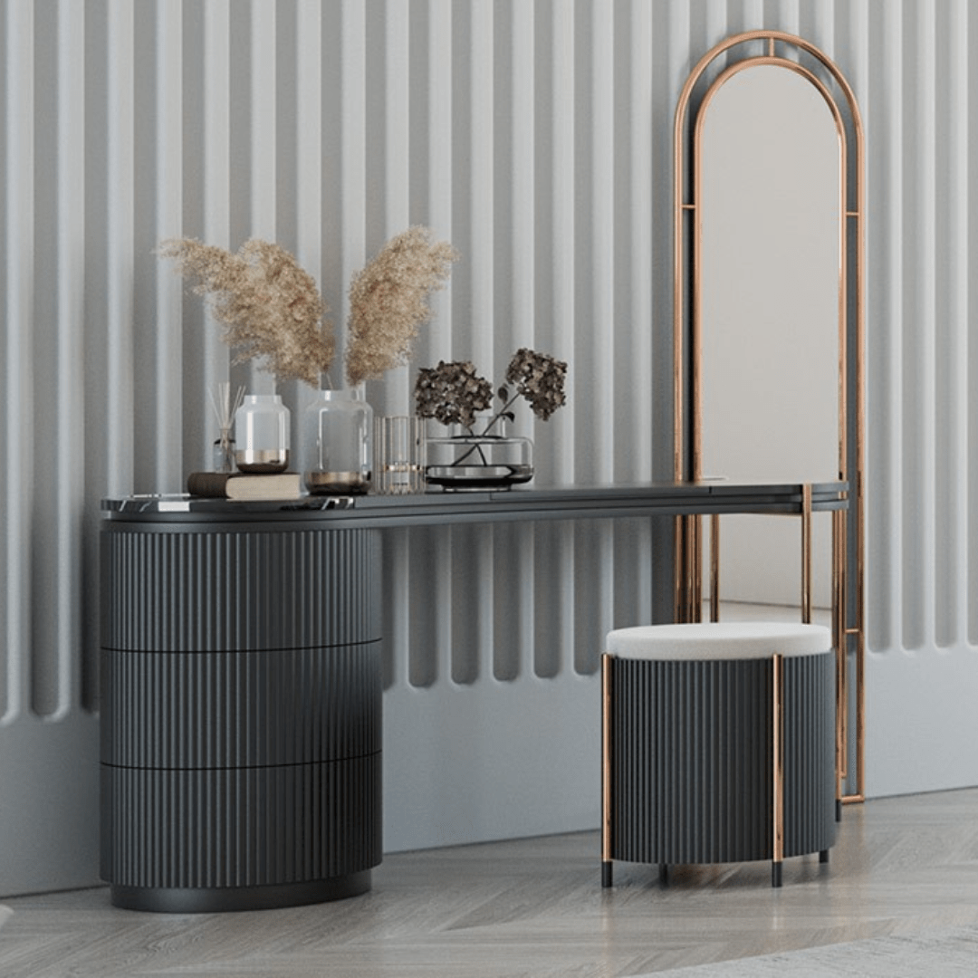 Display Item - Dali Marble Dresser + Mirror Nakheel -  DISPLAY ITEM - ebarza Furniture UAE | Shop Modern Furniture in Abu Dhabi & Dubai - مفروشات ايبازرا في الامارات | تسوق اثاث عصري وديكورات مميزة في دبي وابوظبي