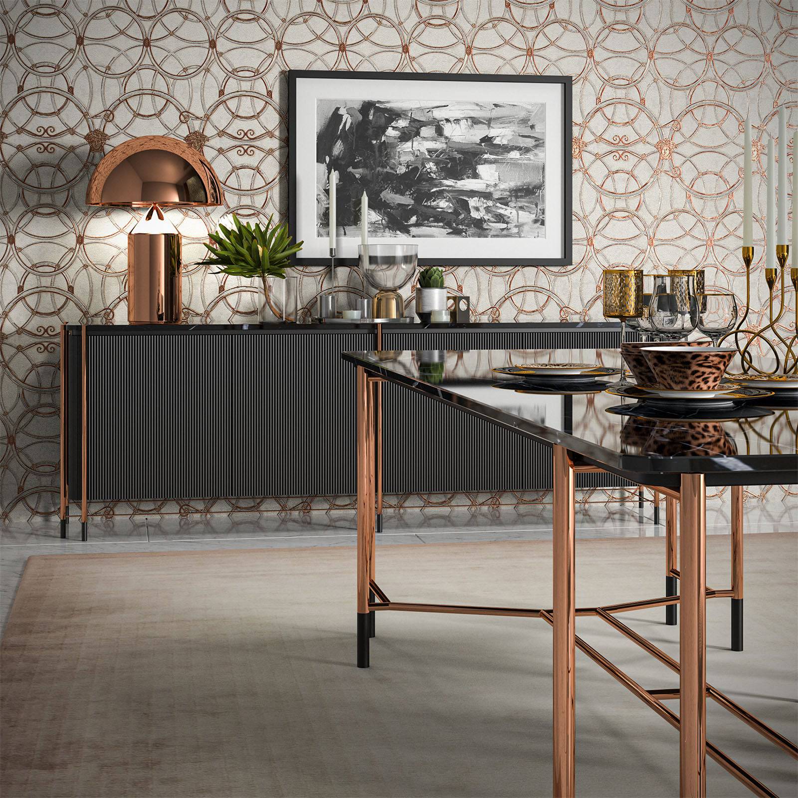 Dali Natural Marble Dining Table Dali-400 - Dining Tables - ebarza Furniture UAE | Shop Modern Furniture in Abu Dhabi & Dubai - مفروشات ايبازرا في الامارات | تسوق اثاث عصري وديكورات مميزة في دبي وابوظبي