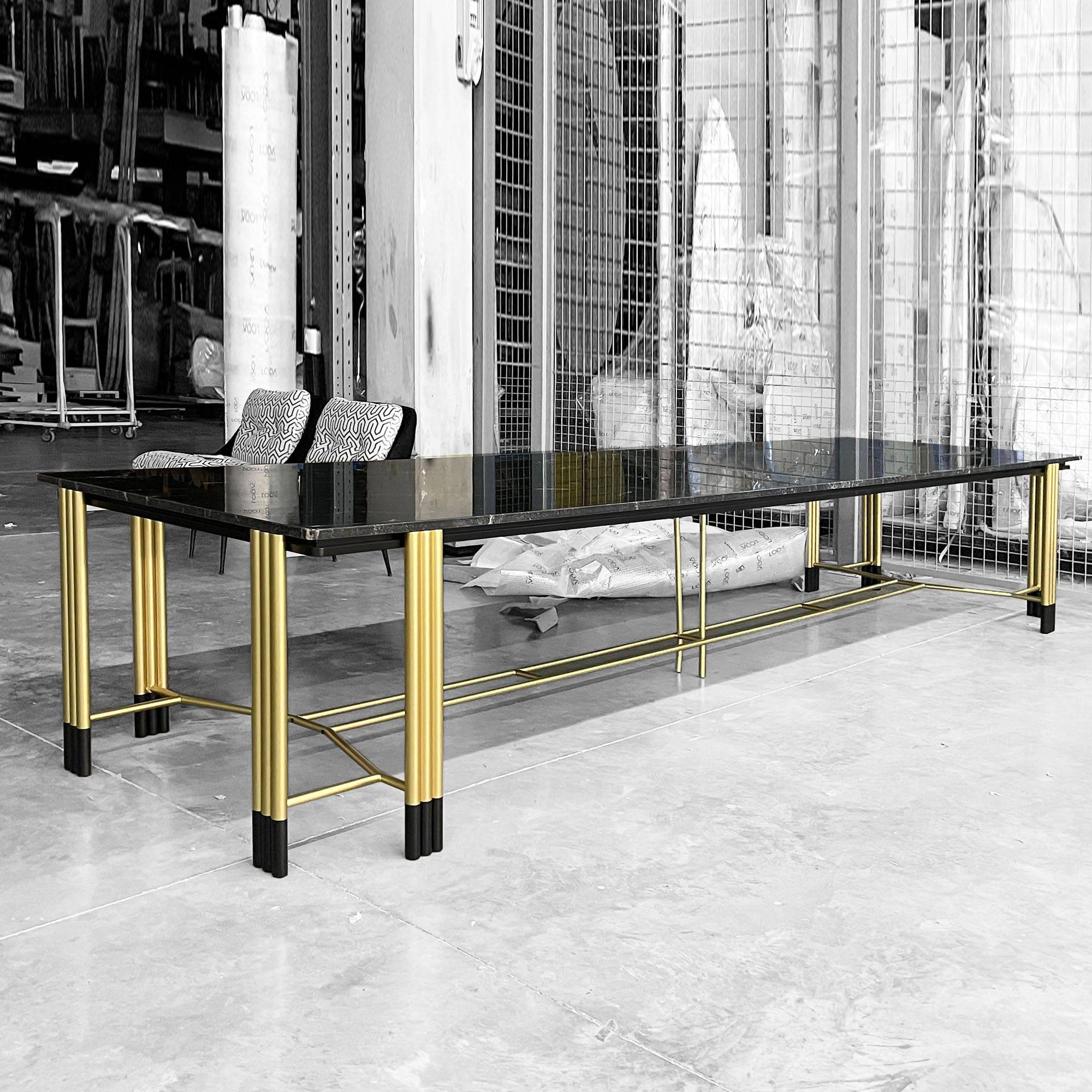 Dali Natural Marble Dining Table Dali-400 - Dining Tables - ebarza Furniture UAE | Shop Modern Furniture in Abu Dhabi & Dubai - مفروشات ايبازرا في الامارات | تسوق اثاث عصري وديكورات مميزة في دبي وابوظبي