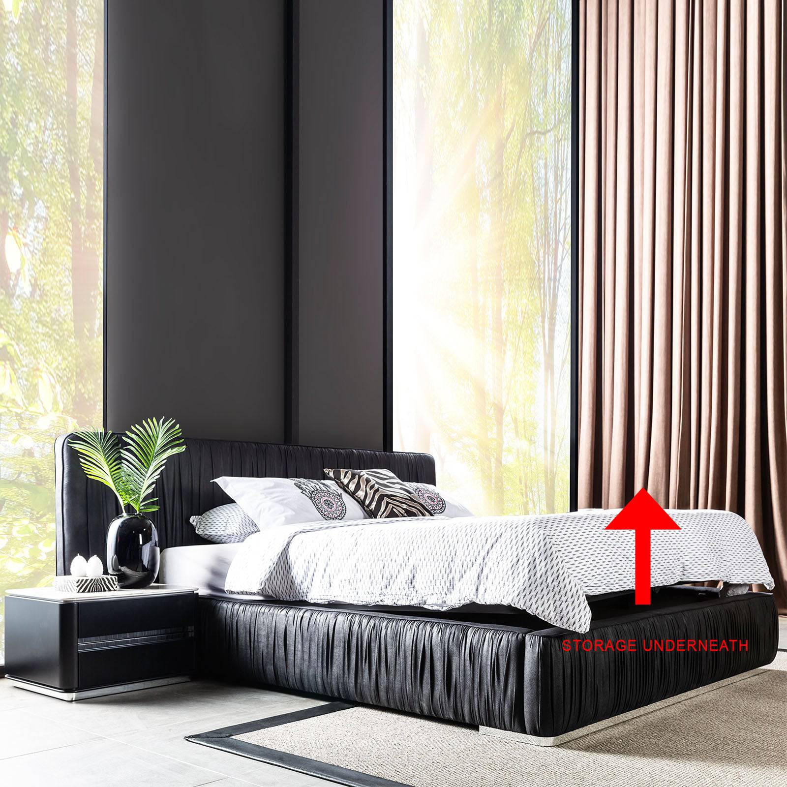 Darpe Beretta Bedstead With Storage Under Darpe-Bedonly - Bedsteads - ebarza Furniture UAE | Shop Modern Furniture in Abu Dhabi & Dubai - مفروشات ايبازرا في الامارات | تسوق اثاث عصري وديكورات مميزة في دبي وابوظبي