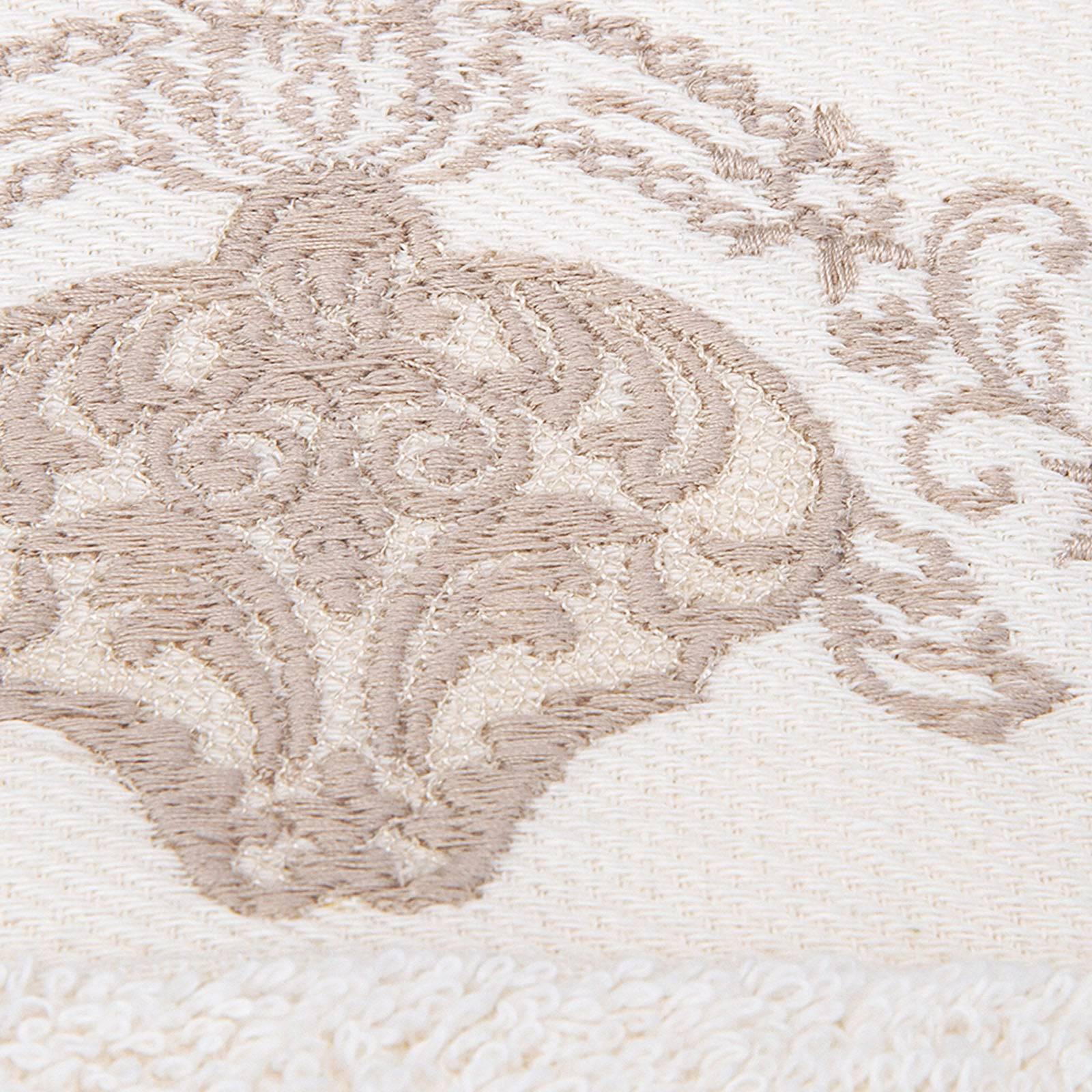 Desire Embroidered Off White-Beige Hammam Set 200.15.01.0213 - Bathrobe Sets - ebarza Furniture UAE | Shop Modern Furniture in Abu Dhabi & Dubai - مفروشات ايبازرا في الامارات | تسوق اثاث عصري وديكورات مميزة في دبي وابوظبي