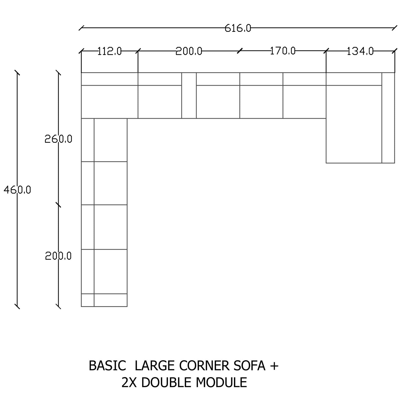 Diamond U Shape Corner Sofa Diamond6340-01 - Sofas - ebarza Furniture UAE | Shop Modern Furniture in Abu Dhabi & Dubai - مفروشات ايبازرا في الامارات | تسوق اثاث عصري وديكورات مميزة في دبي وابوظبي