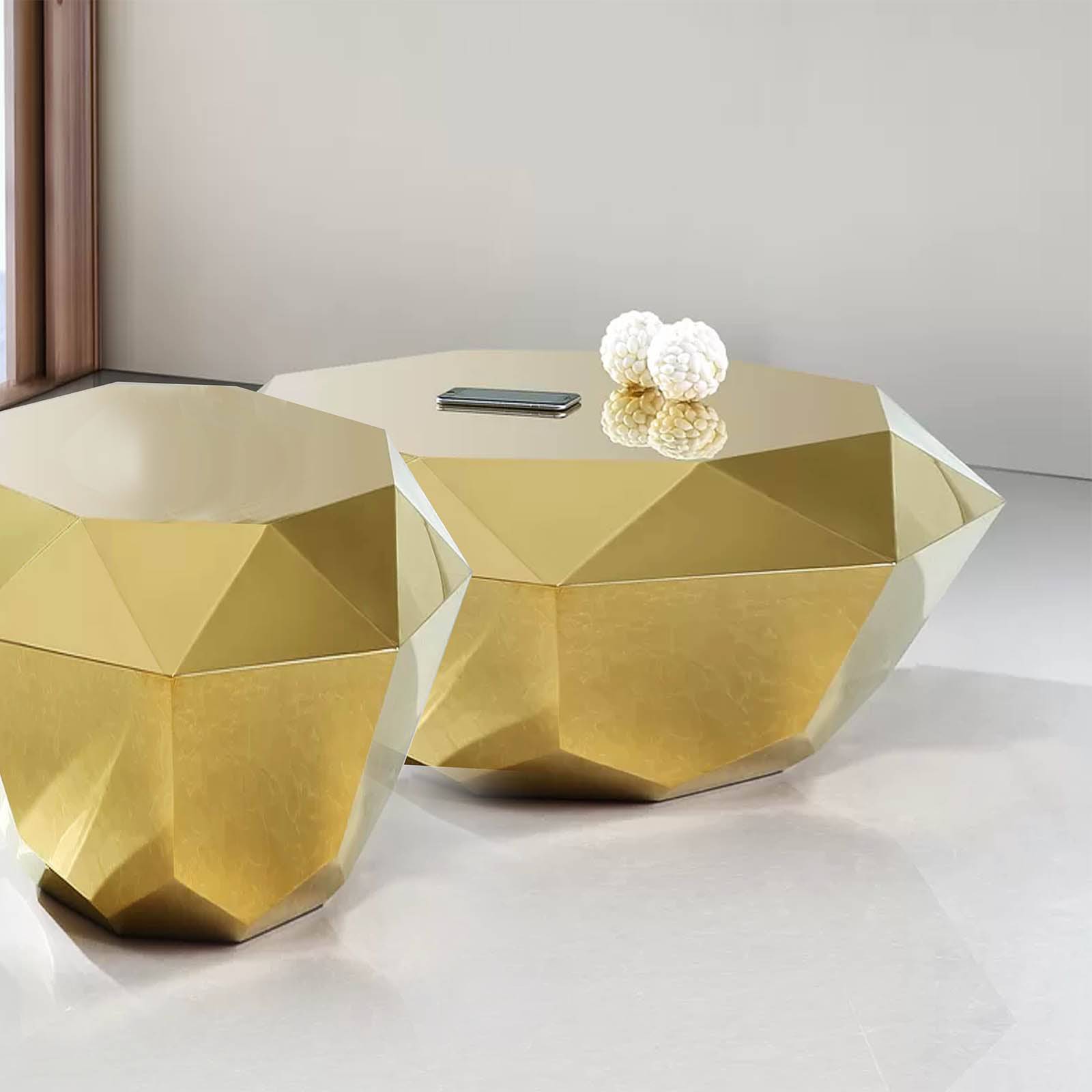Diamond Side Table Tg-24-G -  Side Tables - ebarza Furniture UAE | Shop Modern Furniture in Abu Dhabi & Dubai - مفروشات ايبازرا في الامارات | تسوق اثاث عصري وديكورات مميزة في دبي وابوظبي