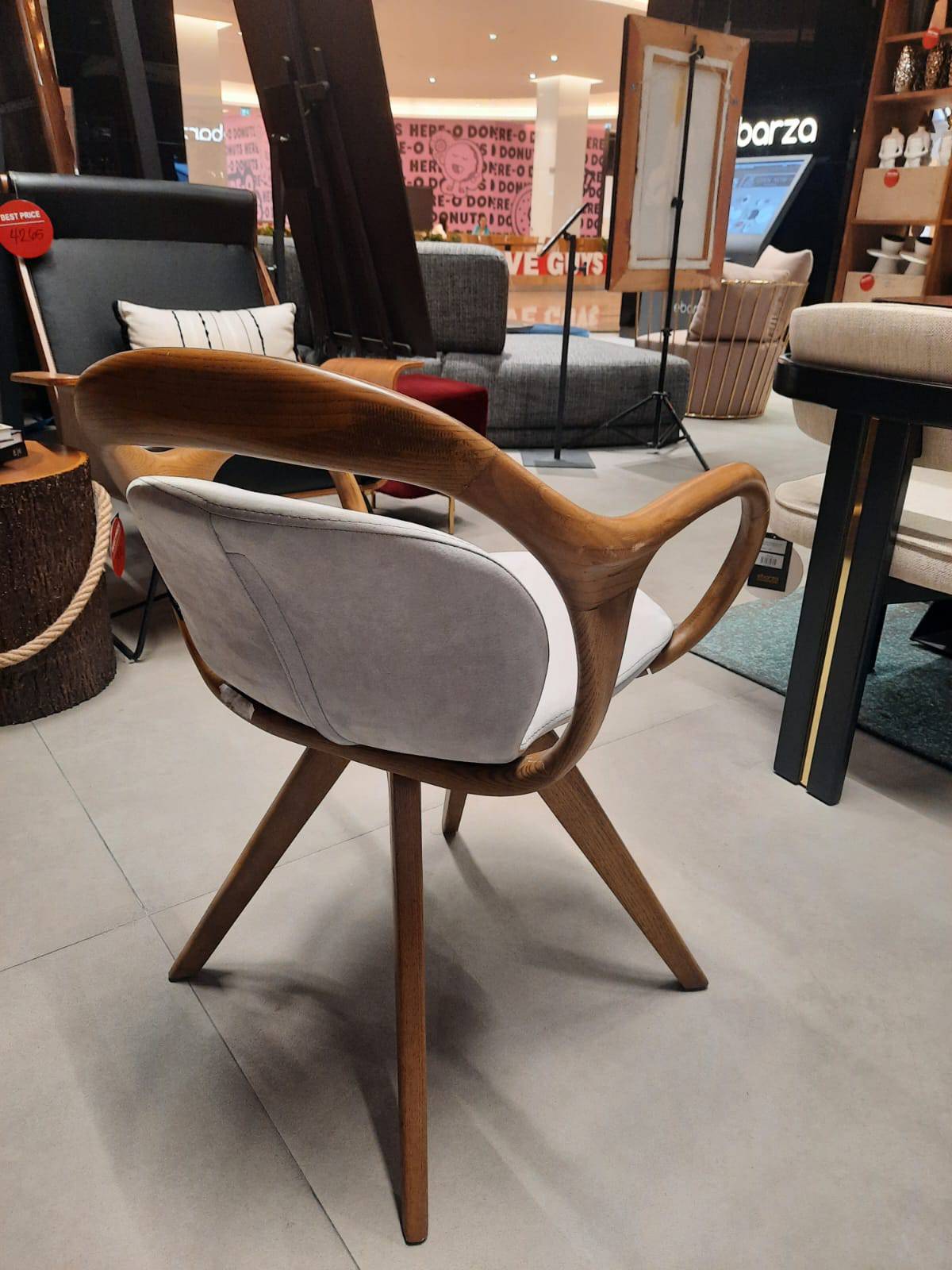 Display Item - Galaxy Swivel Solid Wood Chair Gal-G - DISPLAY ITEM - ebarza Furniture UAE | Shop Modern Furniture in Abu Dhabi & Dubai - مفروشات ايبازرا في الامارات | تسوق اثاث عصري وديكورات مميزة في دبي وابوظبي