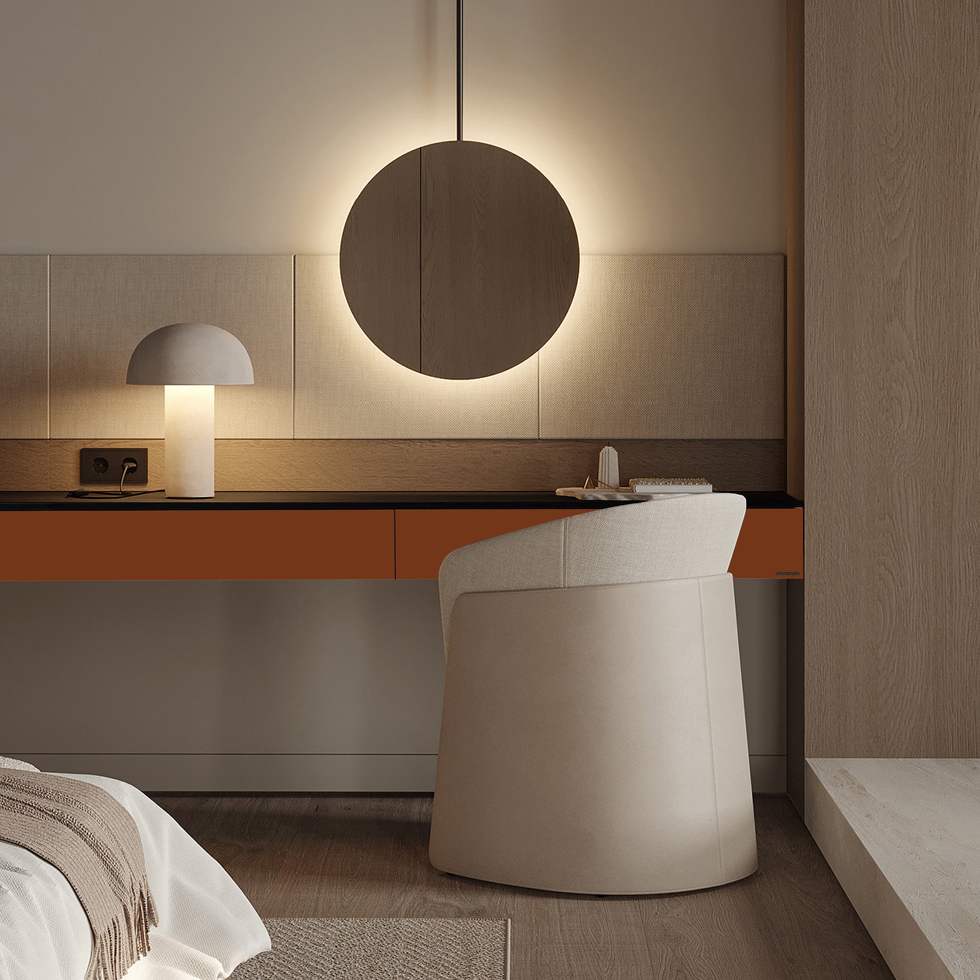 Suspended / Hanged Modular Wall Unit / Side Table 80cm MLL-CUS02-M7 Orange - Storage/TV Unites - ebarza Furniture UAE | Shop Modern Furniture in Abu Dhabi & Dubai - مفروشات ايبازرا في الامارات | تسوق اثاث عصري وديكورات مميزة في دبي وابوظبي