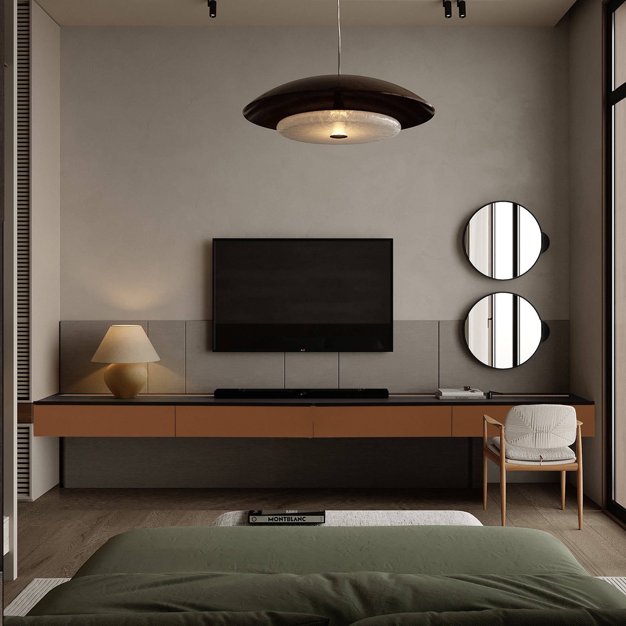 Suspended / Hanged Modular Wall Unit / Dresser / TV unit 160CM MLL-CUS01-M7 Orange - Storage/TV Unites - ebarza Furniture UAE | Shop Modern Furniture in Abu Dhabi & Dubai - مفروشات ايبازرا في الامارات | تسوق اثاث عصري وديكورات مميزة في دبي وابوظبي