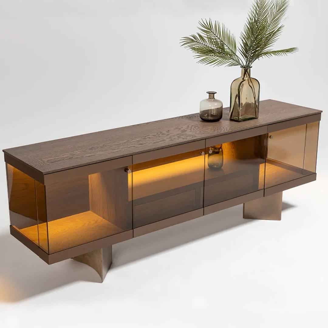 Display Item - Edessa Sideboard With Glass Edsa-Console Nakheel - DISPLAY ITEM - ebarza Furniture UAE | Shop Modern Furniture in Abu Dhabi & Dubai - مفروشات ايبازرا في الامارات | تسوق اثاث عصري وديكورات مميزة في دبي وابوظبي
