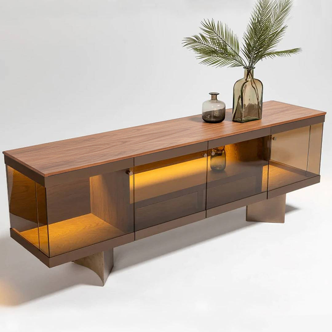 Edessa Sideboard With Glass Edsa-Console - Sideboards - ebarza Furniture UAE | Shop Modern Furniture in Abu Dhabi & Dubai - مفروشات ايبازرا في الامارات | تسوق اثاث عصري وديكورات مميزة في دبي وابوظبي