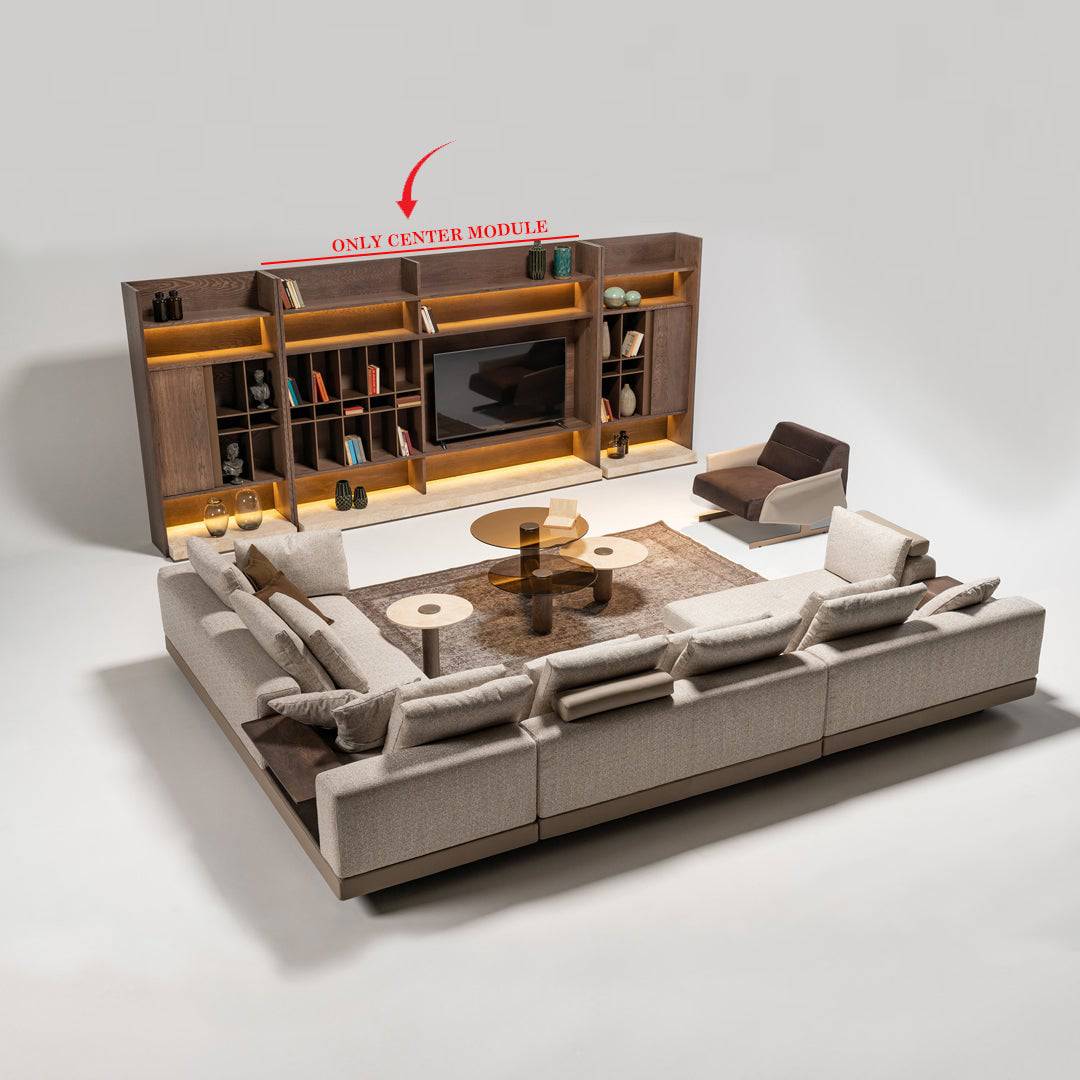 Edessa Wall Unit Bookshelf And Tv Block Edsa-Wall275Tvb - TV Units - ebarza Furniture UAE | Shop Modern Furniture in Abu Dhabi & Dubai - مفروشات ايبازرا في الامارات | تسوق اثاث عصري وديكورات مميزة في دبي وابوظبي