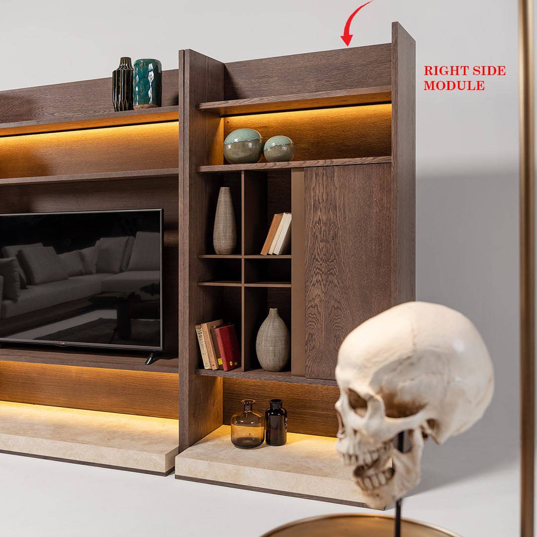 Edessa Wall Unit Right Bookshelf Block Edsa-Wall100L - TV Units - ebarza Furniture UAE | Shop Modern Furniture in Abu Dhabi & Dubai - مفروشات ايبازرا في الامارات | تسوق اثاث عصري وديكورات مميزة في دبي وابوظبي