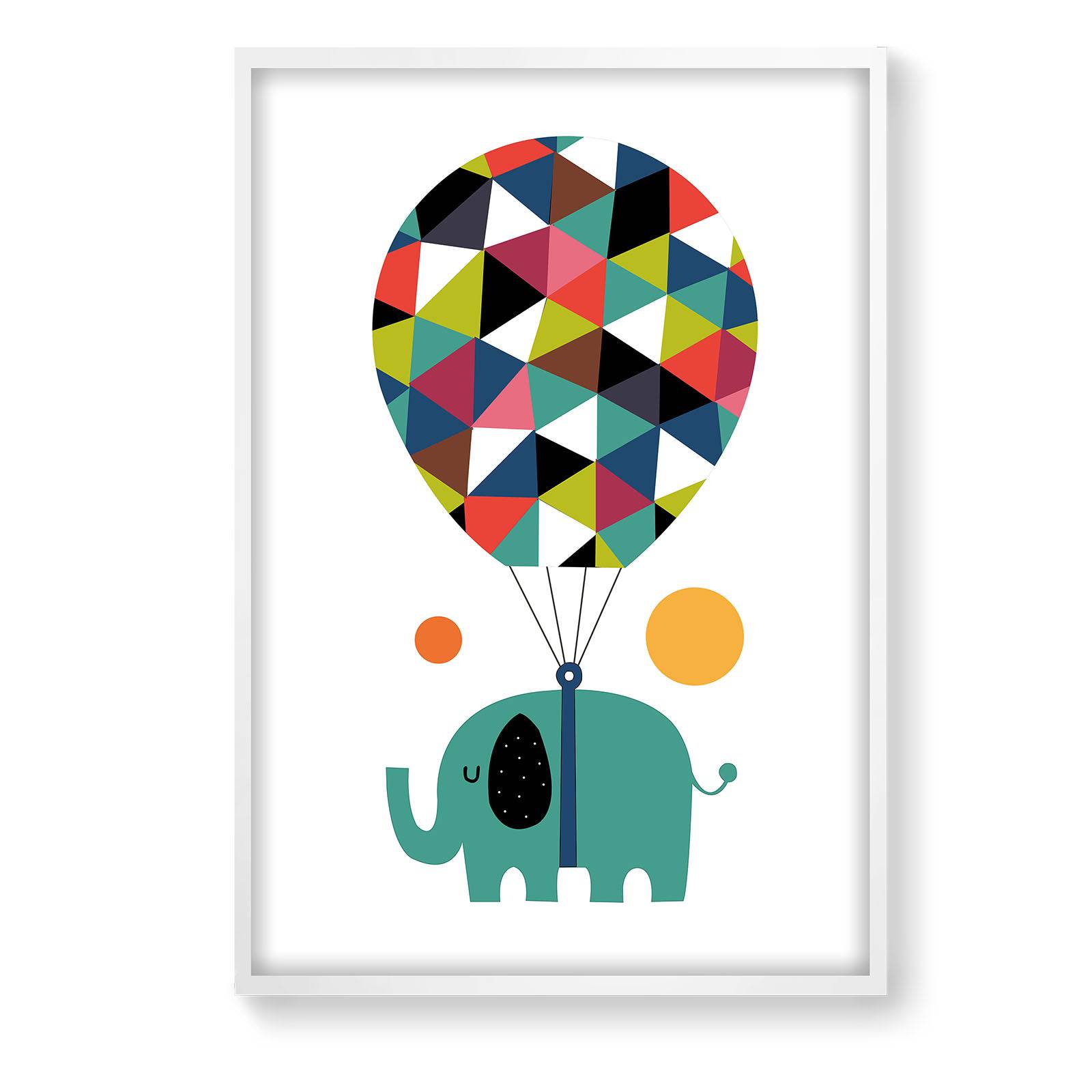Elephant Balloons Framed Graphic Art Print Soapr0011 - Paintings - ebarza Furniture UAE | Shop Modern Furniture in Abu Dhabi & Dubai - مفروشات ايبازرا في الامارات | تسوق اثاث عصري وديكورات مميزة في دبي وابوظبي