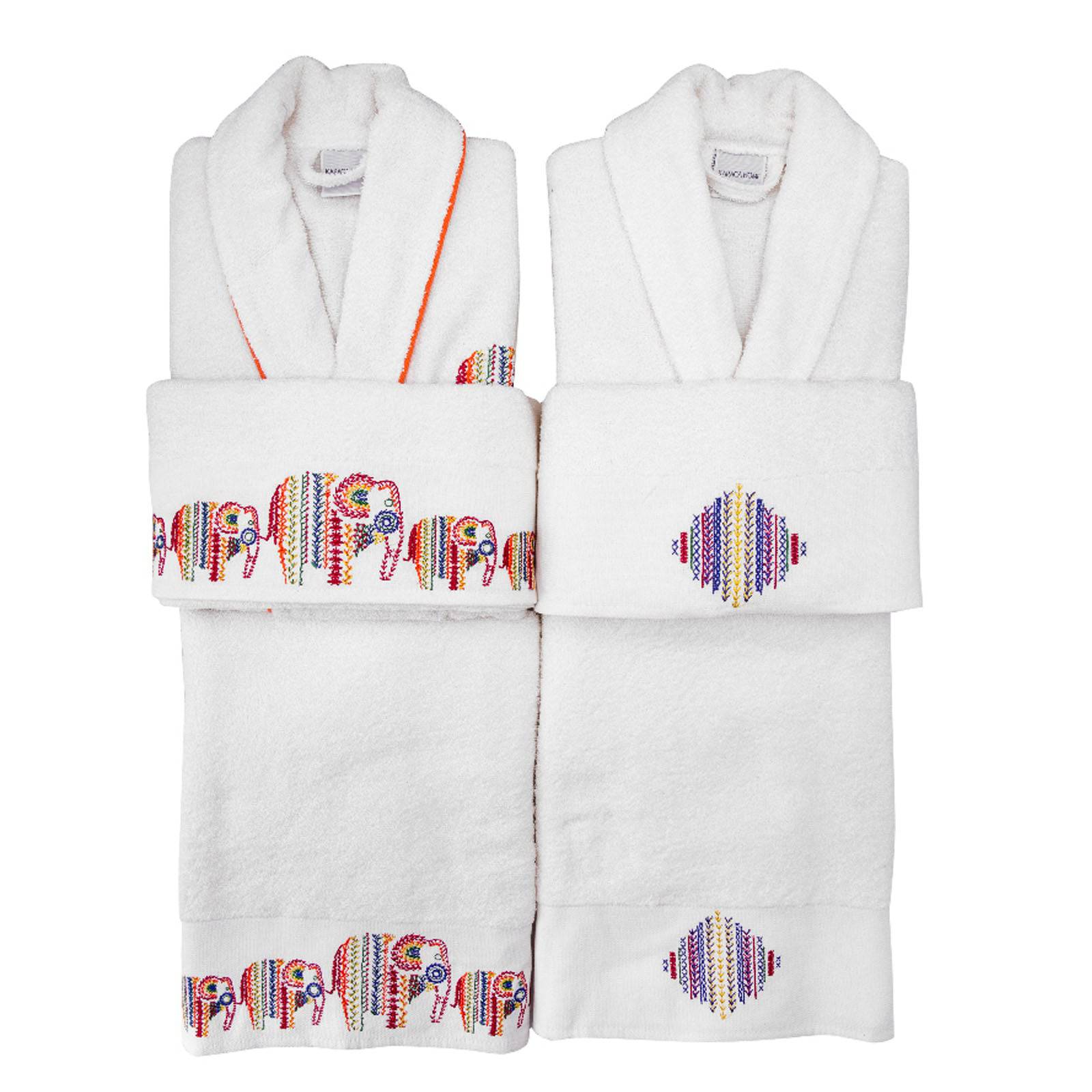 Elephant White Family Bathroom Set 200.14.01.0153 - Towels - ebarza Furniture UAE | Shop Modern Furniture in Abu Dhabi & Dubai - مفروشات ايبازرا في الامارات | تسوق اثاث عصري وديكورات مميزة في دبي وابوظبي