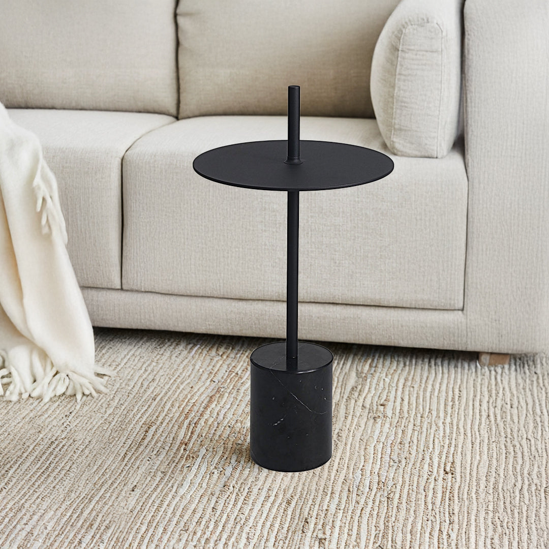Espoo Marble Side Table Ct8684-32B-Bk - Side Tables - ebarza Furniture UAE | Shop Modern Furniture in Abu Dhabi & Dubai - مفروشات ايبازرا في الامارات | تسوق اثاث عصري وديكورات مميزة في دبي وابوظبي