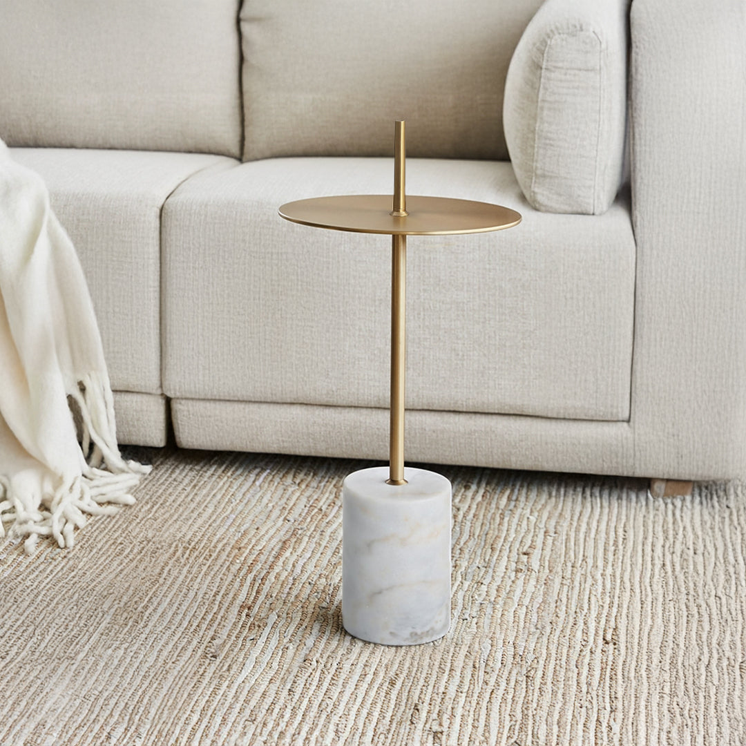 Espoo Marble Side Table Ct8684-32B-Br - Side Tables - ebarza Furniture UAE | Shop Modern Furniture in Abu Dhabi & Dubai - مفروشات ايبازرا في الامارات | تسوق اثاث عصري وديكورات مميزة في دبي وابوظبي