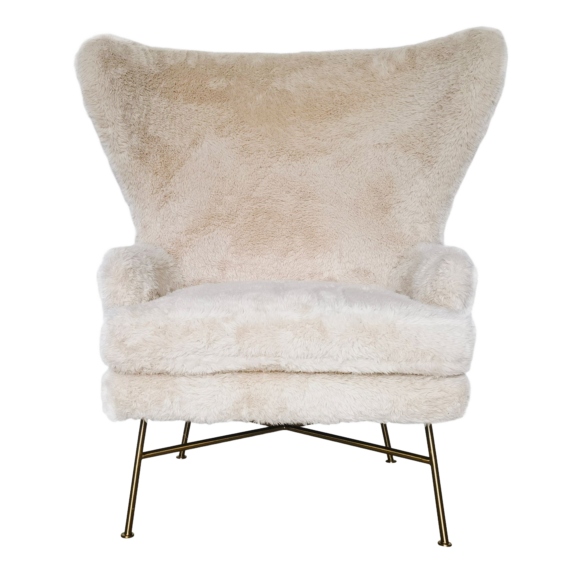 Wing Back Lounge Chair - Tan 19072E -  Lounge Chairs - ebarza Furniture UAE | Shop Modern Furniture in Abu Dhabi & Dubai - مفروشات ايبازرا في الامارات | تسوق اثاث عصري وديكورات مميزة في دبي وابوظبي