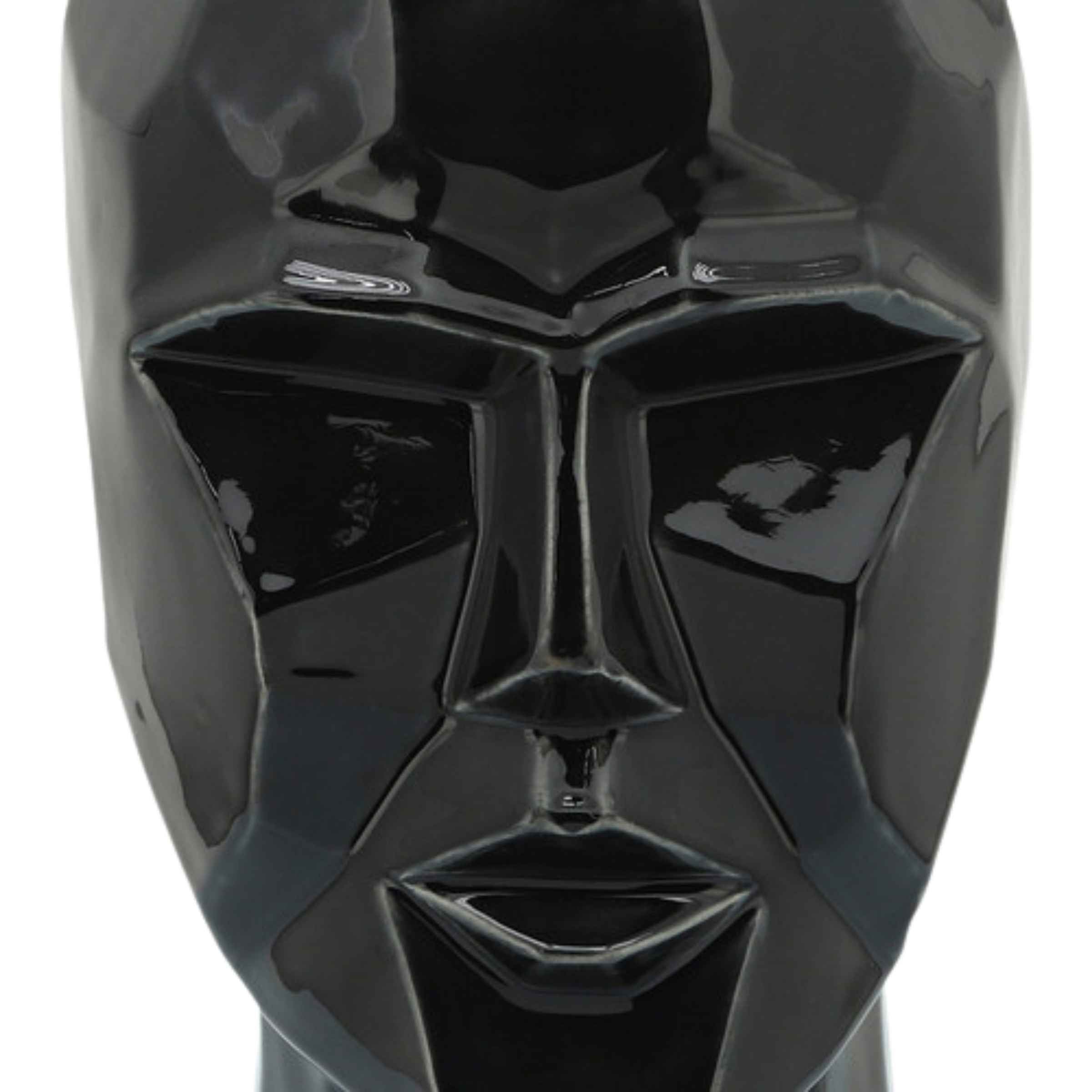 Face Ceramic Vase 30 Cm - Black 14791-02 - Vases - ebarza Furniture UAE | Shop Modern Furniture in Abu Dhabi & Dubai - مفروشات ايبازرا في الامارات | تسوق اثاث عصري وديكورات مميزة في دبي وابوظبي