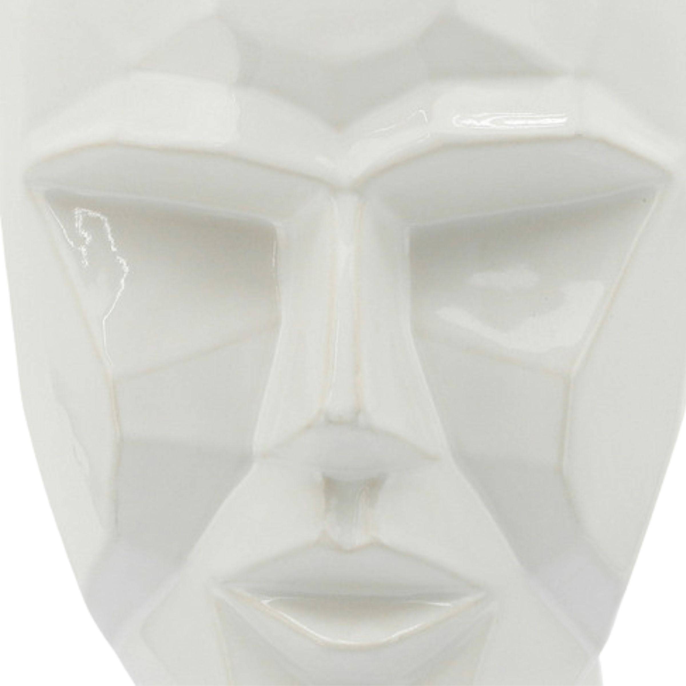 Face Ceramic Vase 30 Cm - White 14791-01 -  Vases - ebarza Furniture UAE | Shop Modern Furniture in Abu Dhabi & Dubai - مفروشات ايبازرا في الامارات | تسوق اثاث عصري وديكورات مميزة في دبي وابوظبي